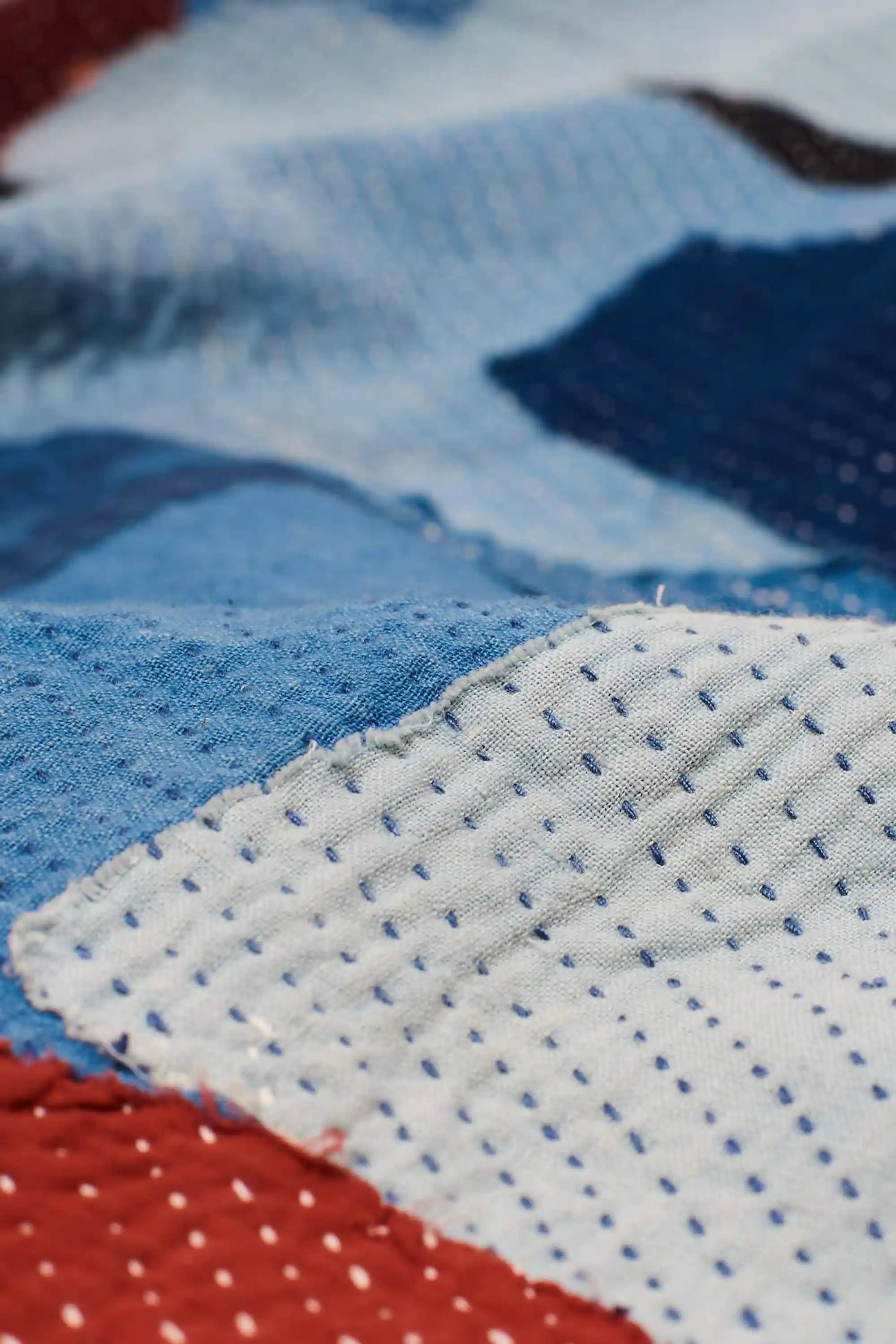 Indigo Embroidered Quilt