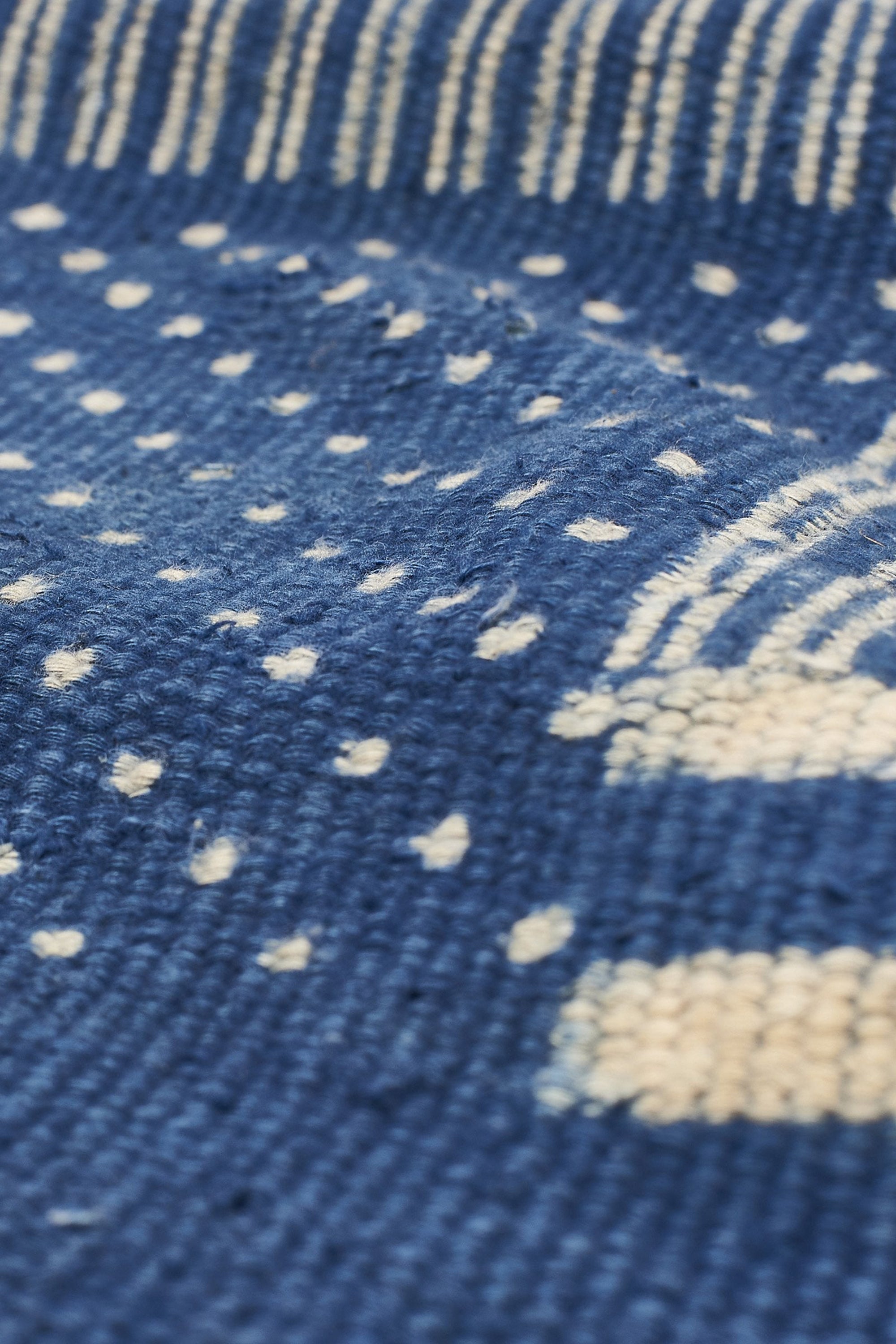 Indigo Block Printed Rug