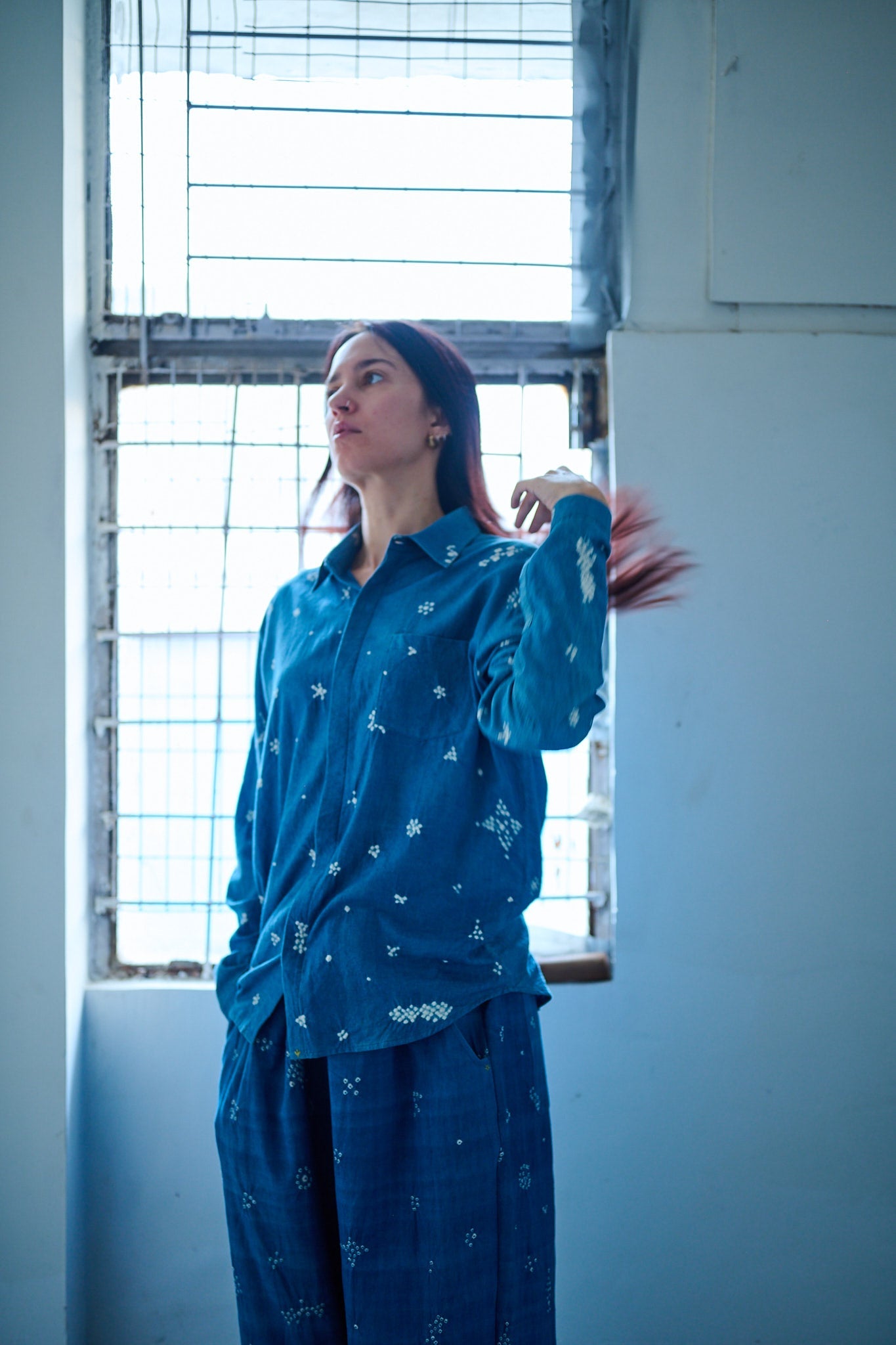 Medium Indigo Bandhani Sartorial Shirt