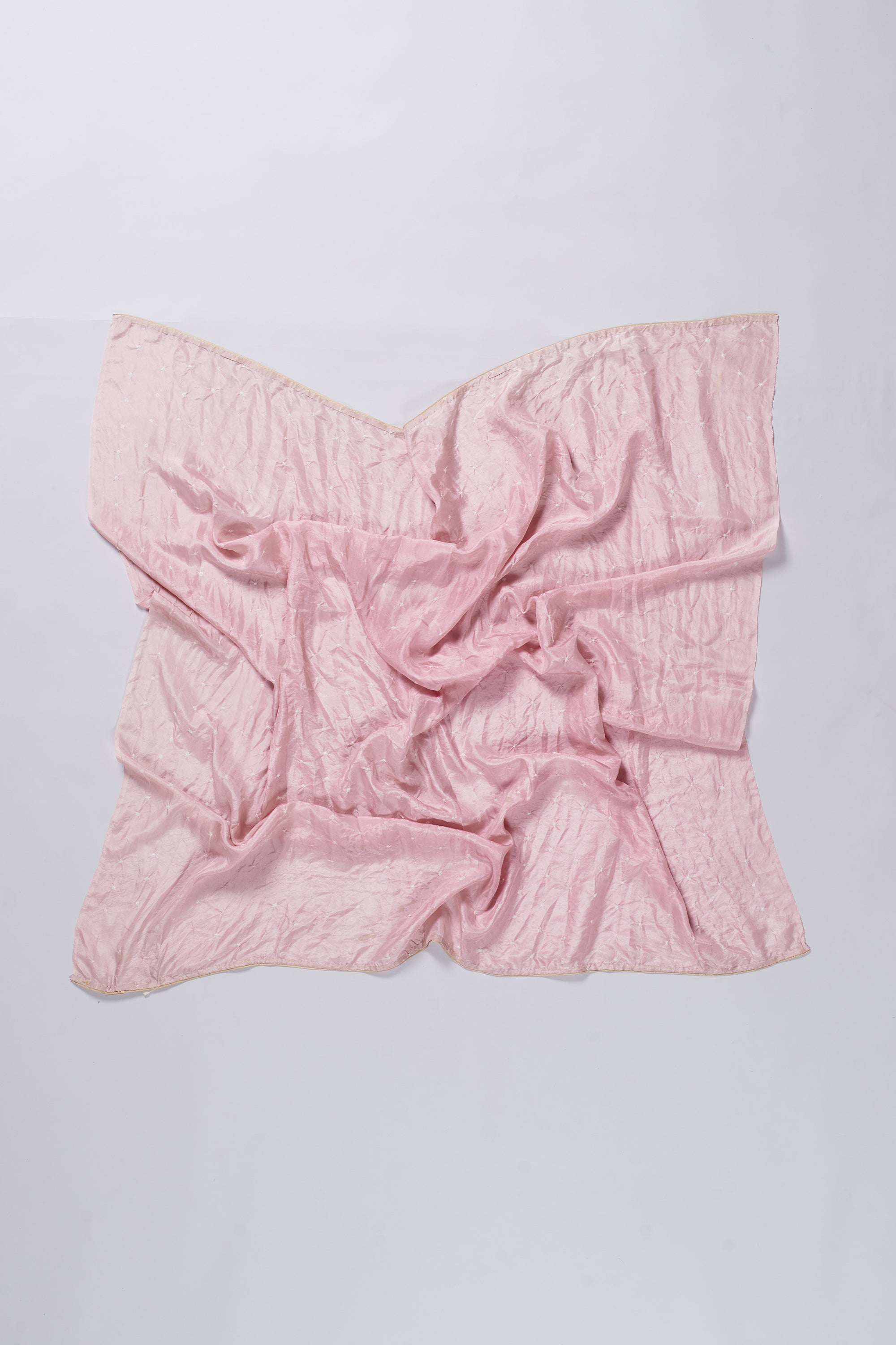 LIGHT PINK SILK WITH BANDHANI SCARF
