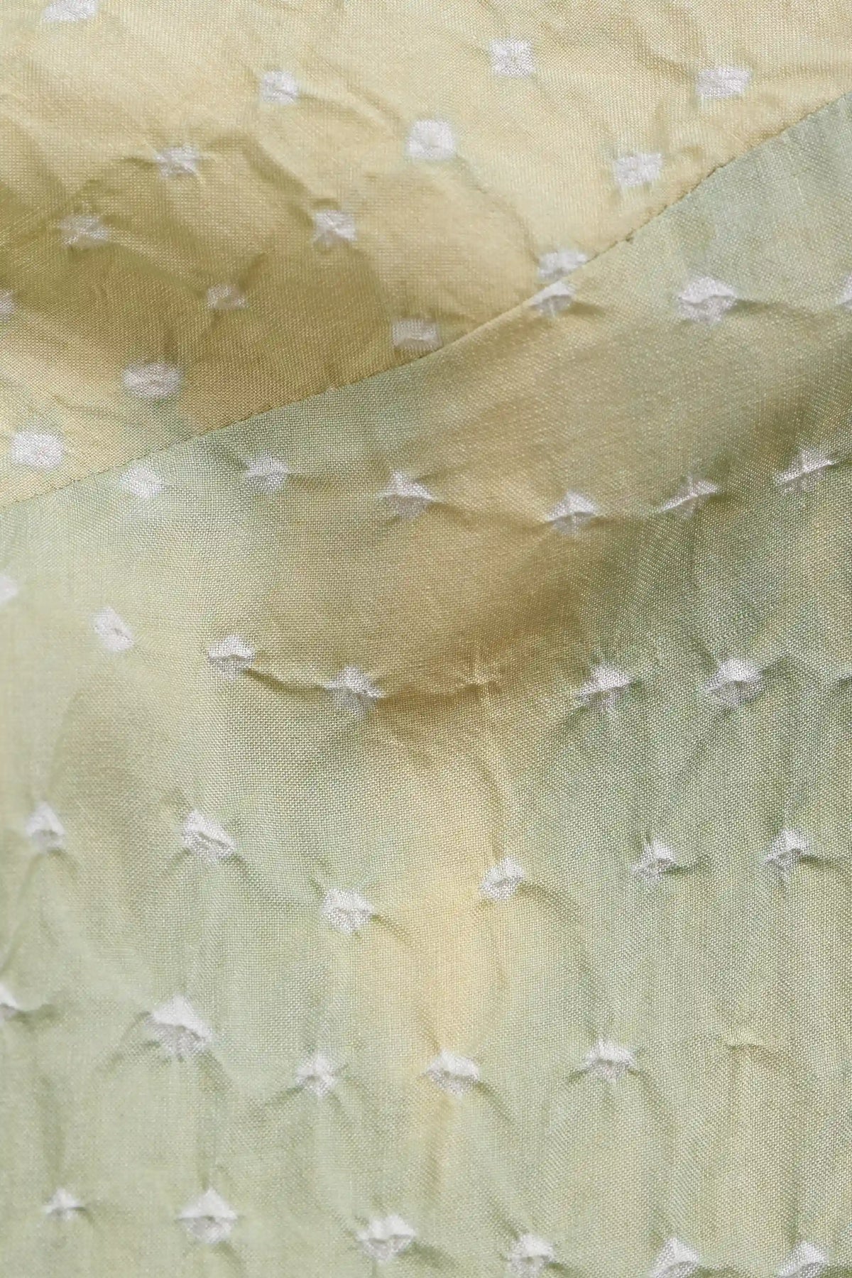 Silk Bandhani Unisex Shirt in Mint Green
