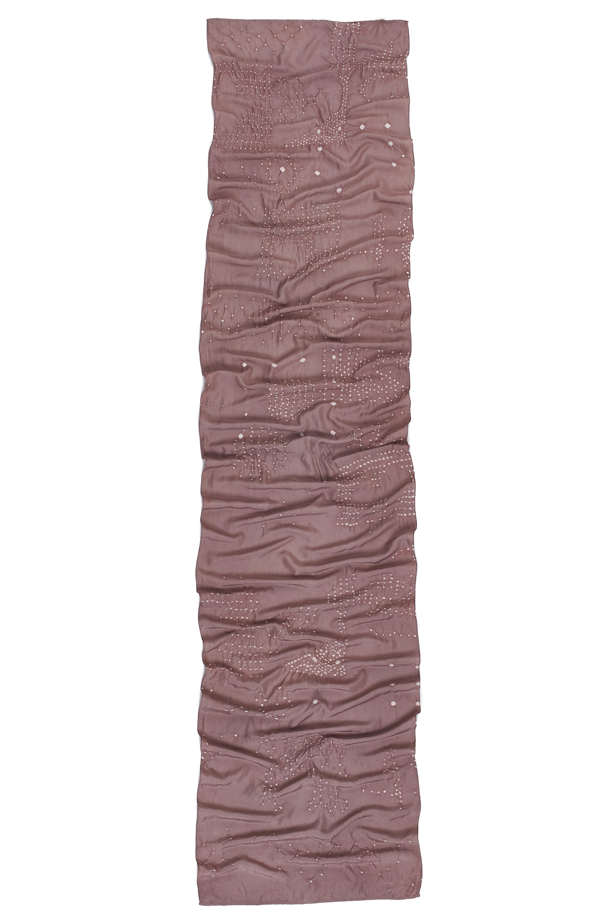 SCARF WITH BANDHANI ART WORK IN VINTAGE PINK