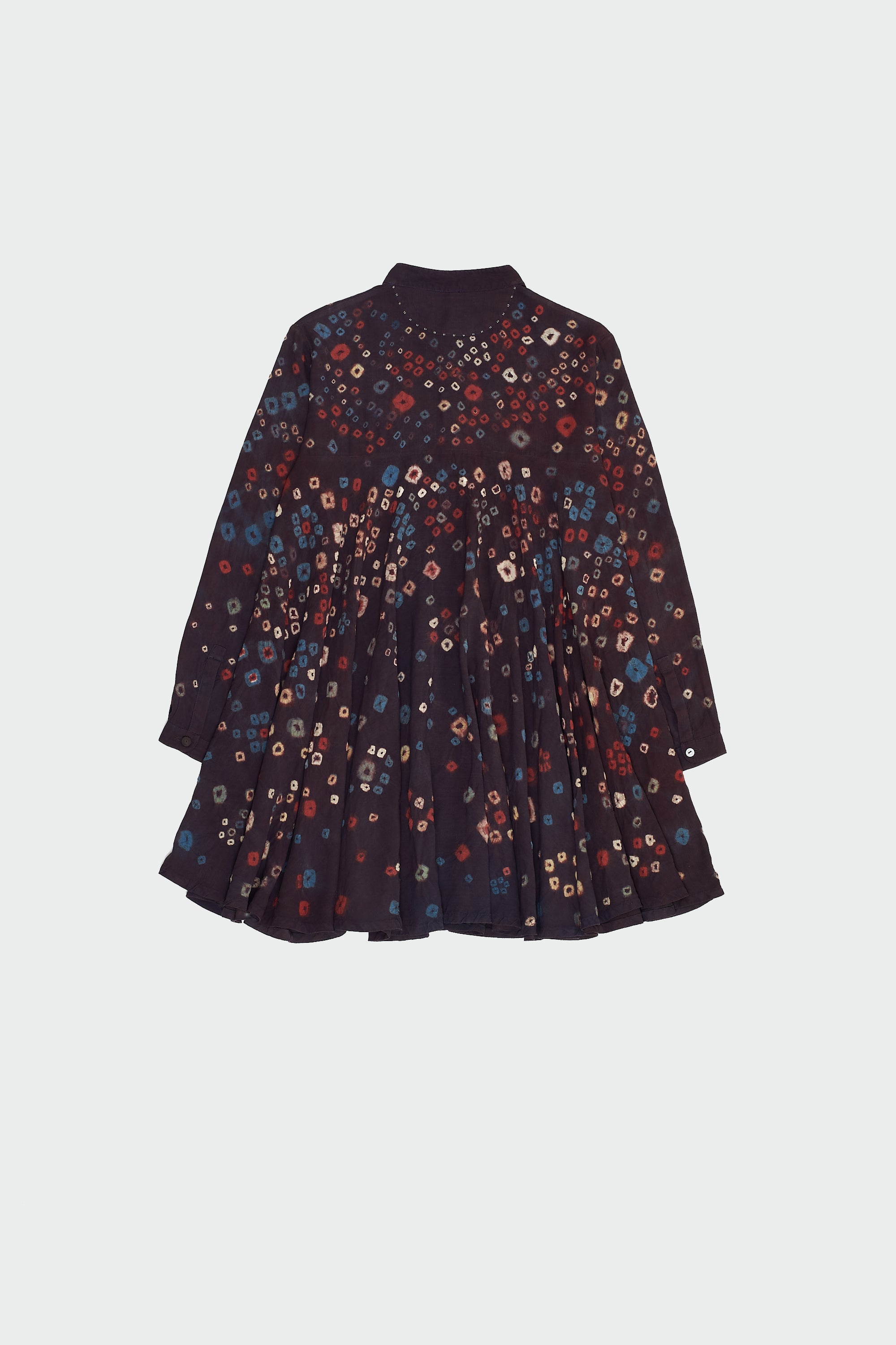 SILK FLARED BANDHANI SHIRT IN MADDER VIOLET