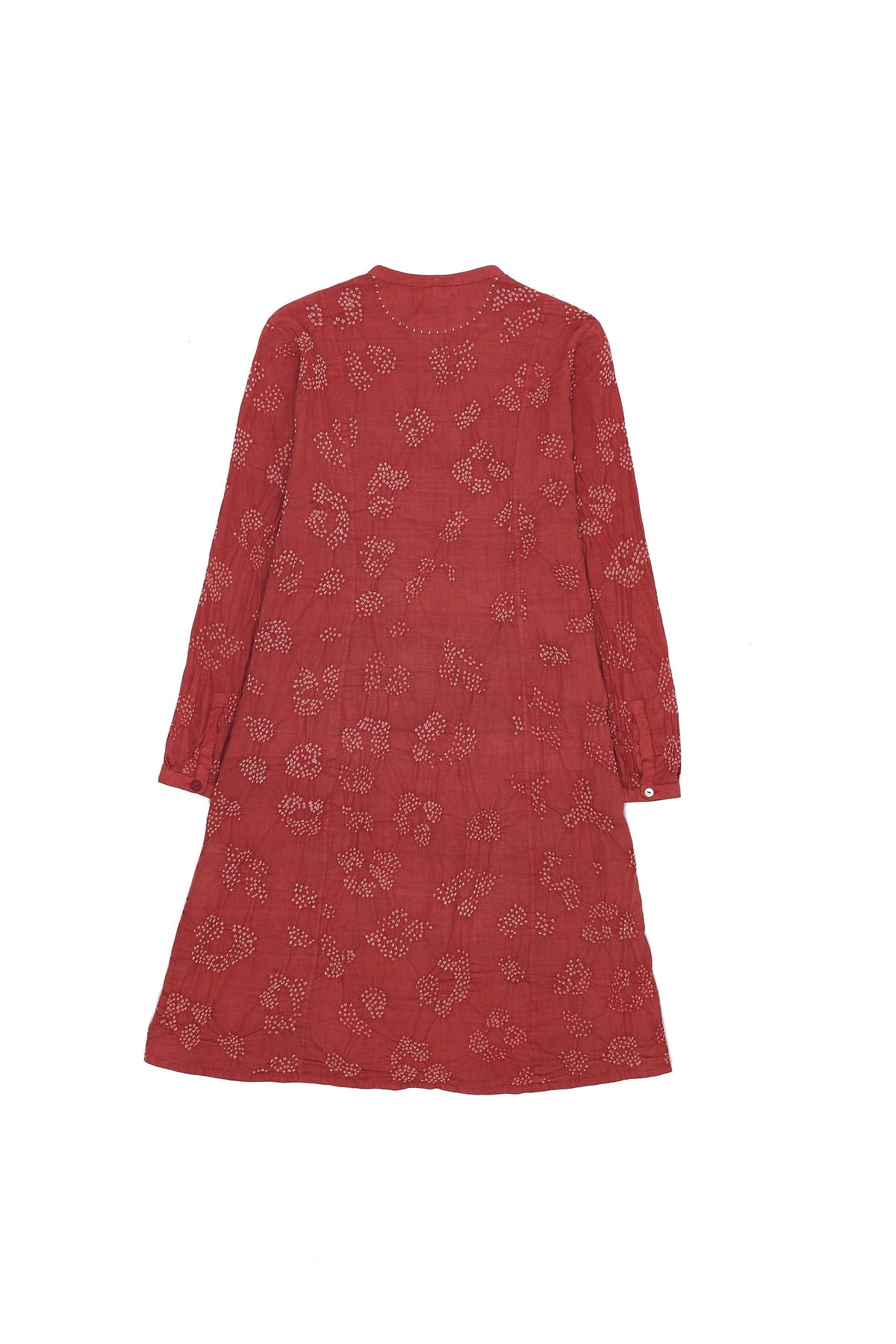 Organic Cotton Crimson Pink Straight Fit Bandhani Dress
