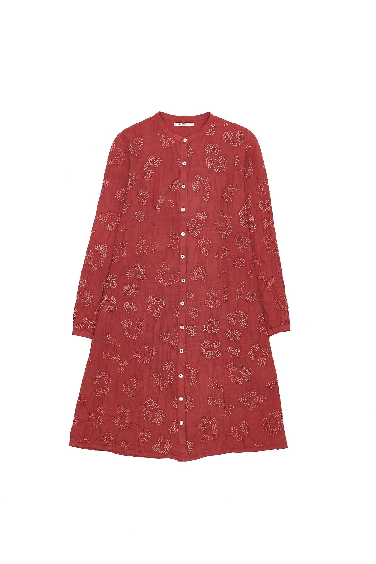 Organic Cotton Crimson Pink Straight Fit Bandhani Dress