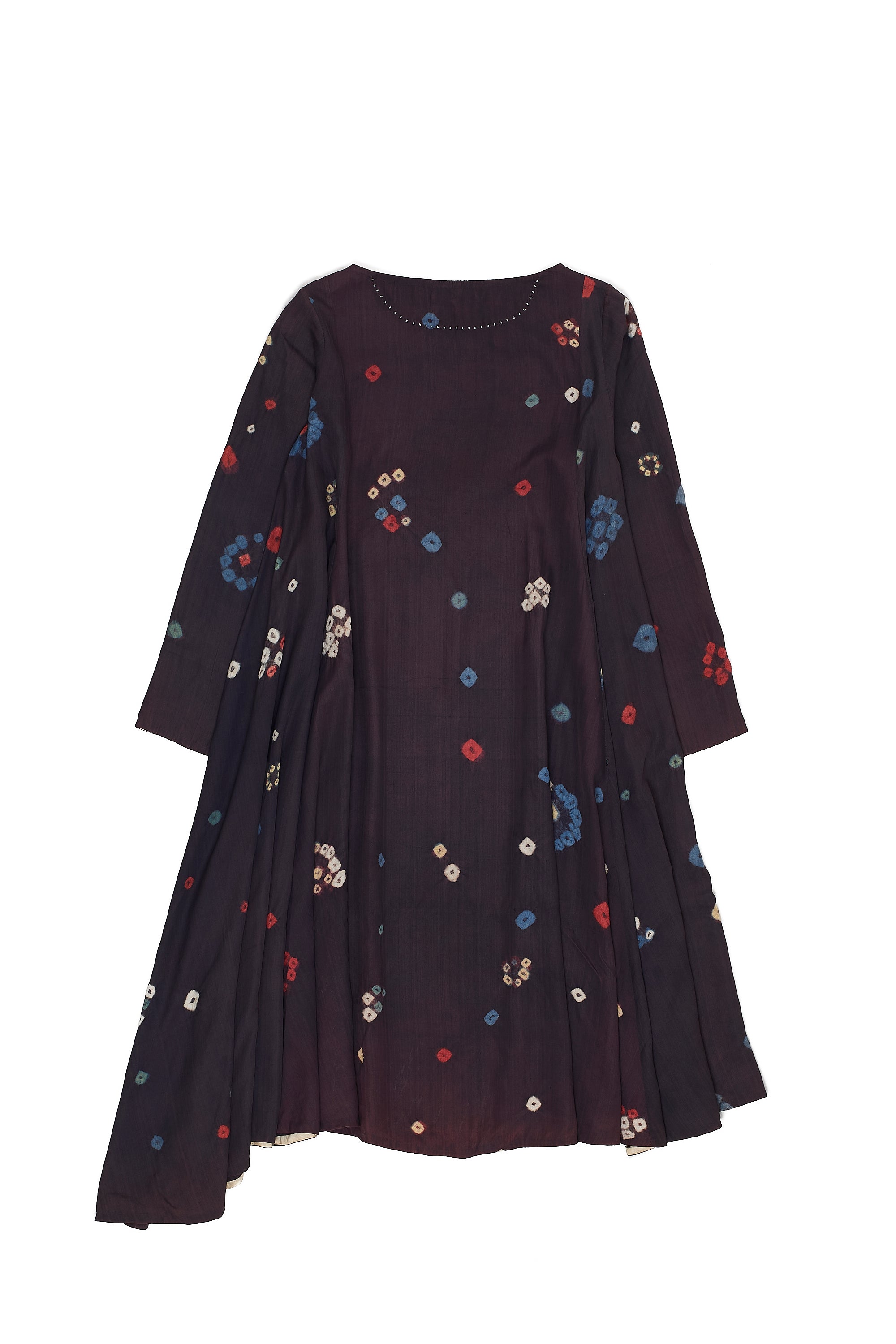 SILK MADDER VIOLET MULTICOLOR BANDHANI DRESS