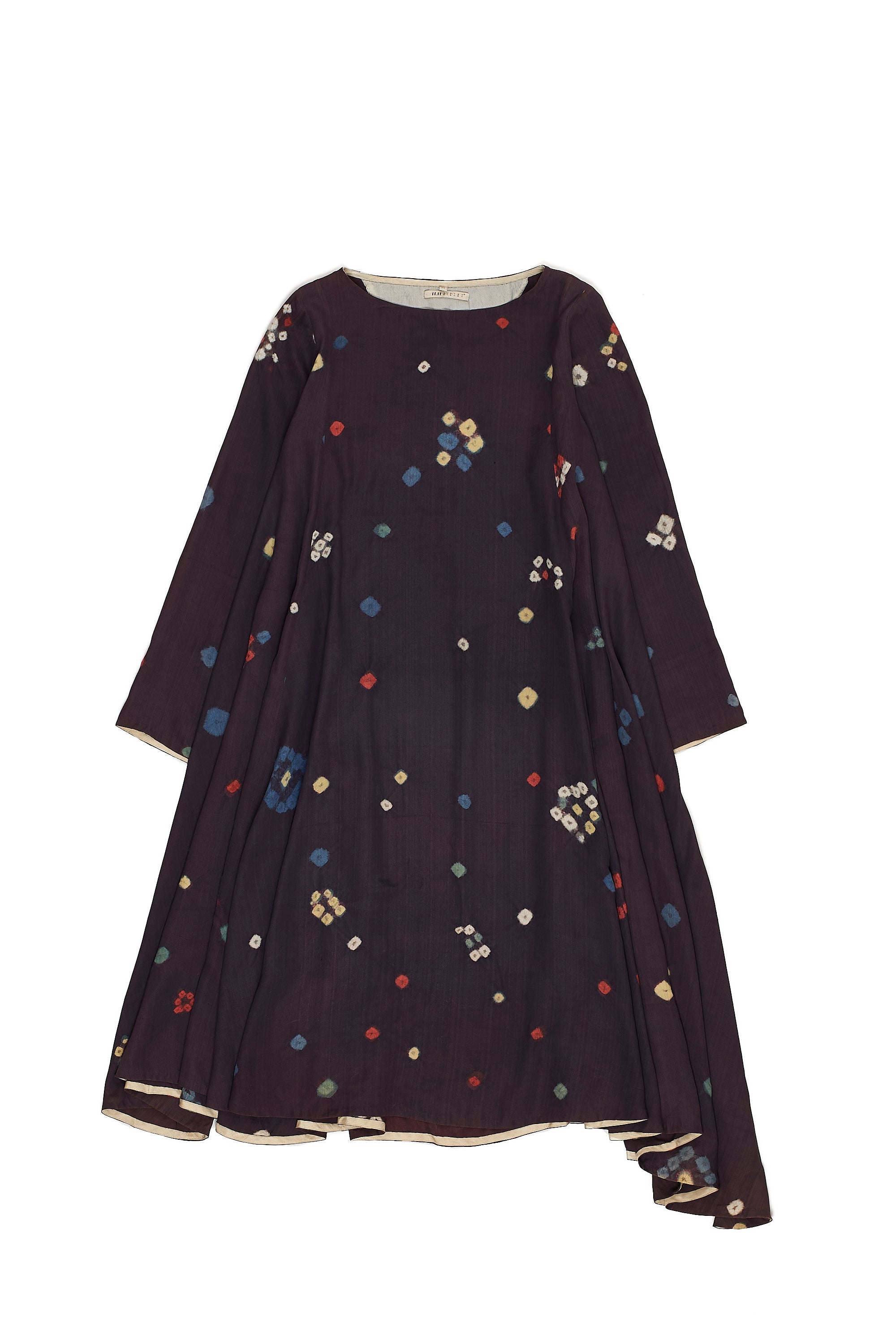 SILK MADDER VIOLET MULTICOLOR BANDHANI DRESS