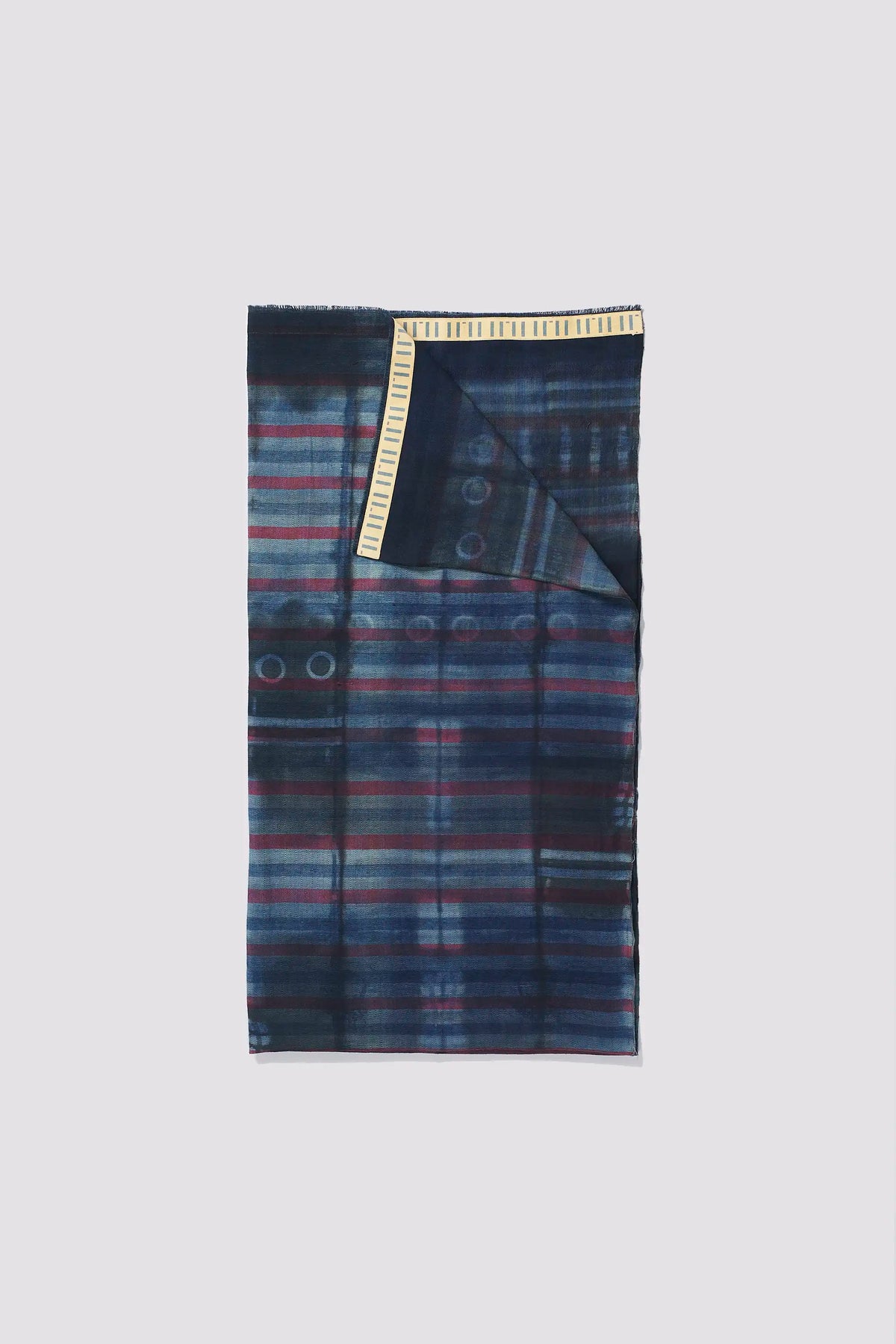 Medium Indigo Cotton Wool Check Shawl