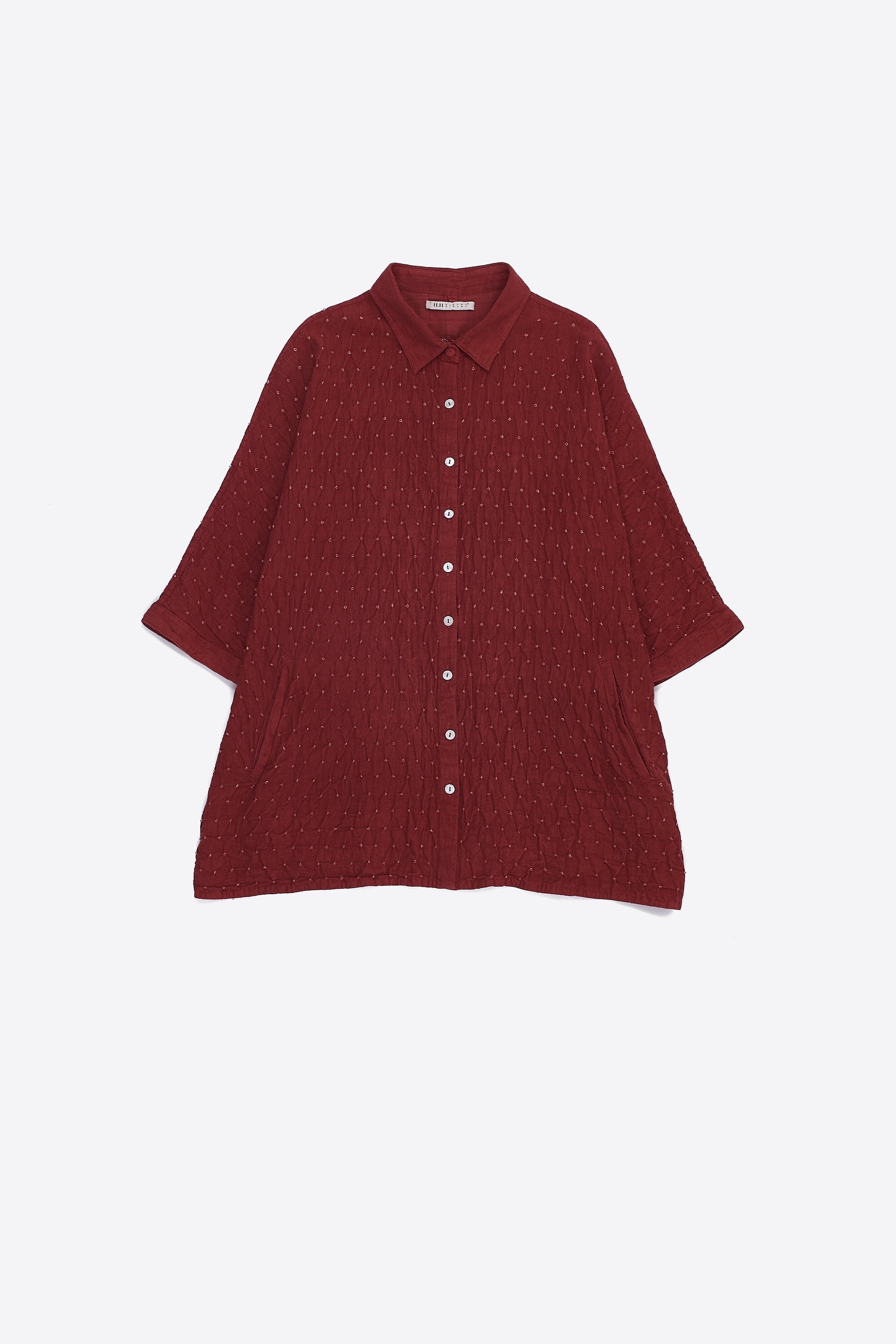 Crimson Pink Cape Sleeve Organic Cotton Shirt