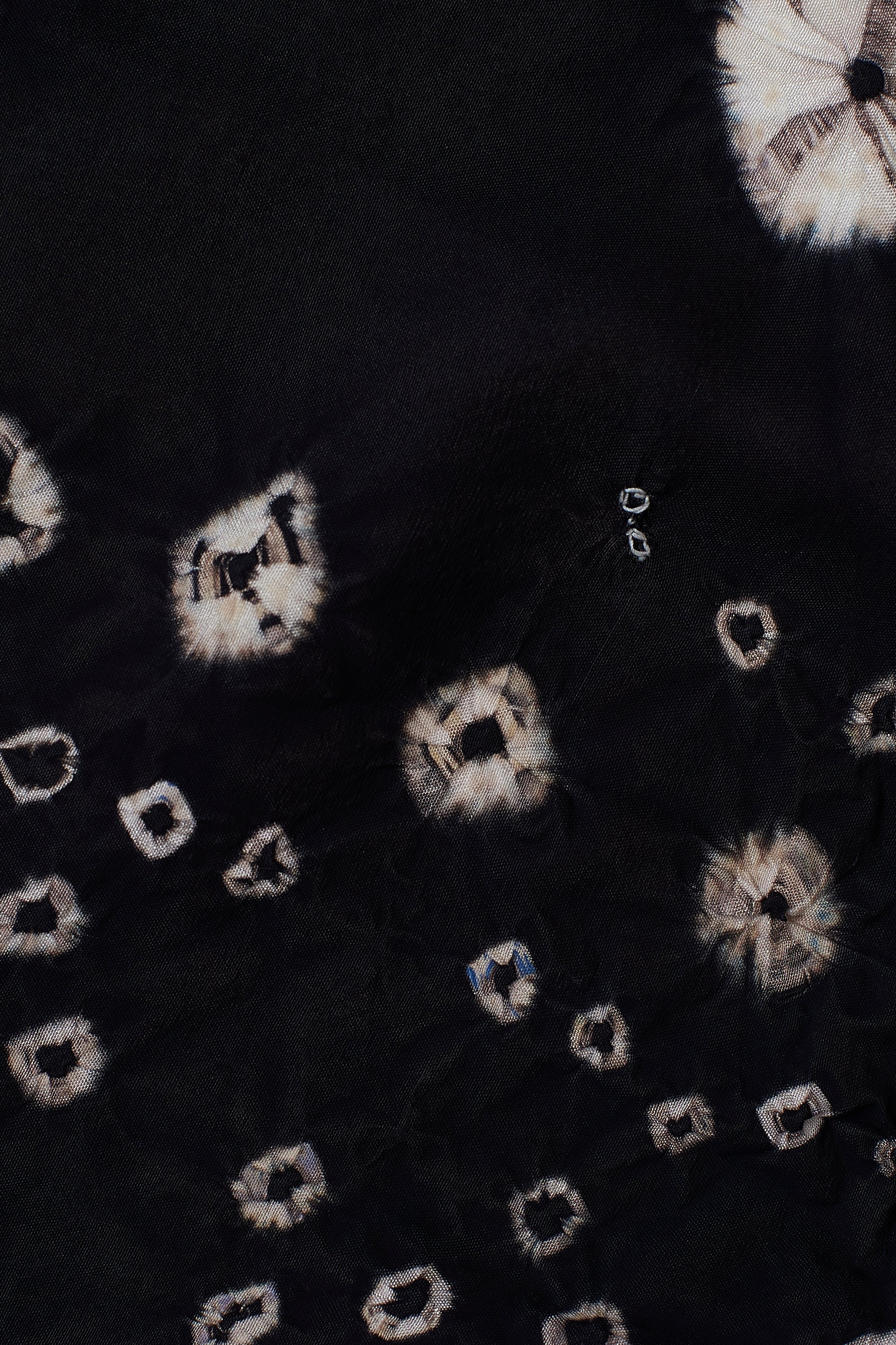 Black Silk Bandhani Scarf