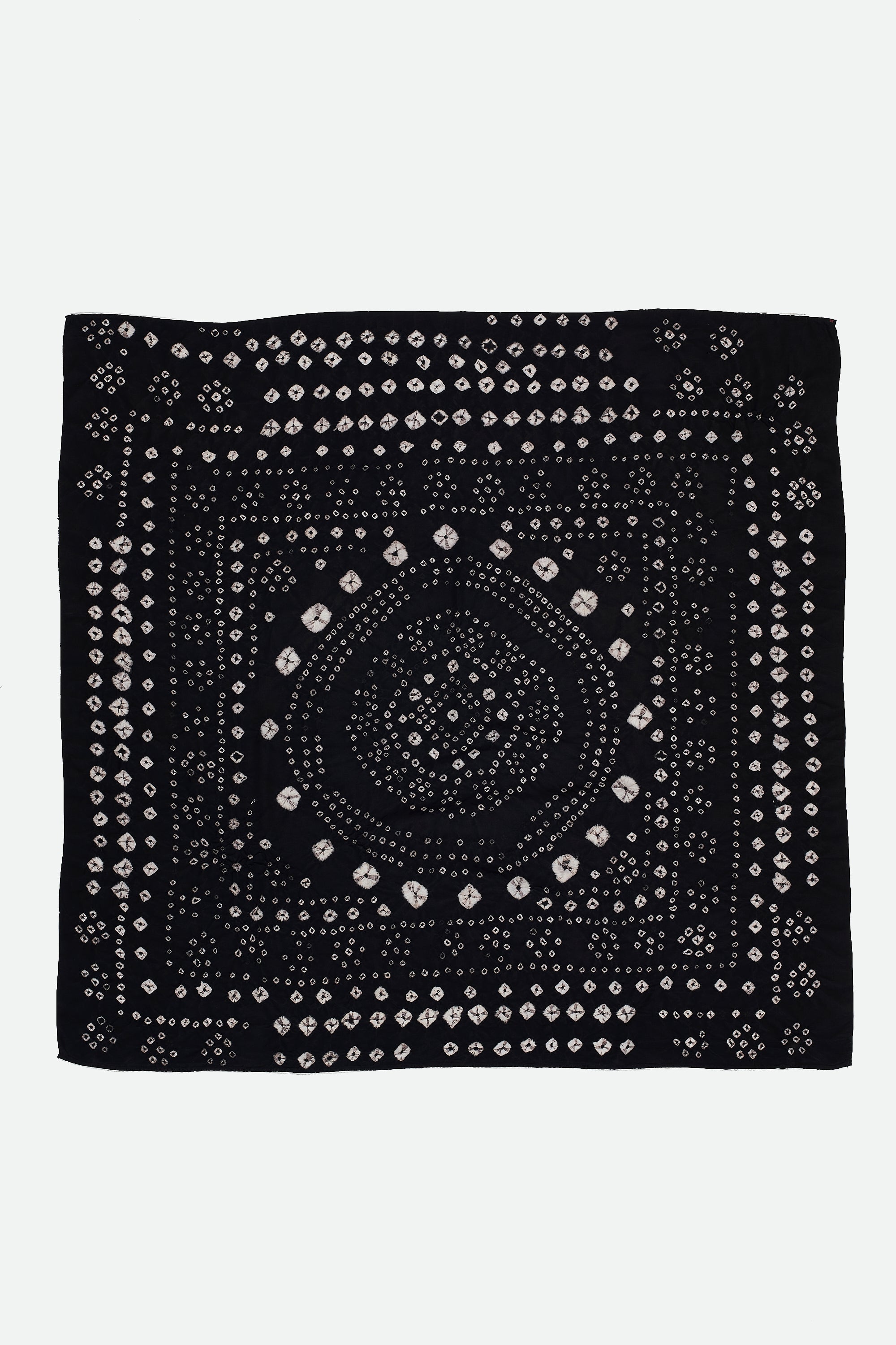 Black Silk Bandhani Scarf