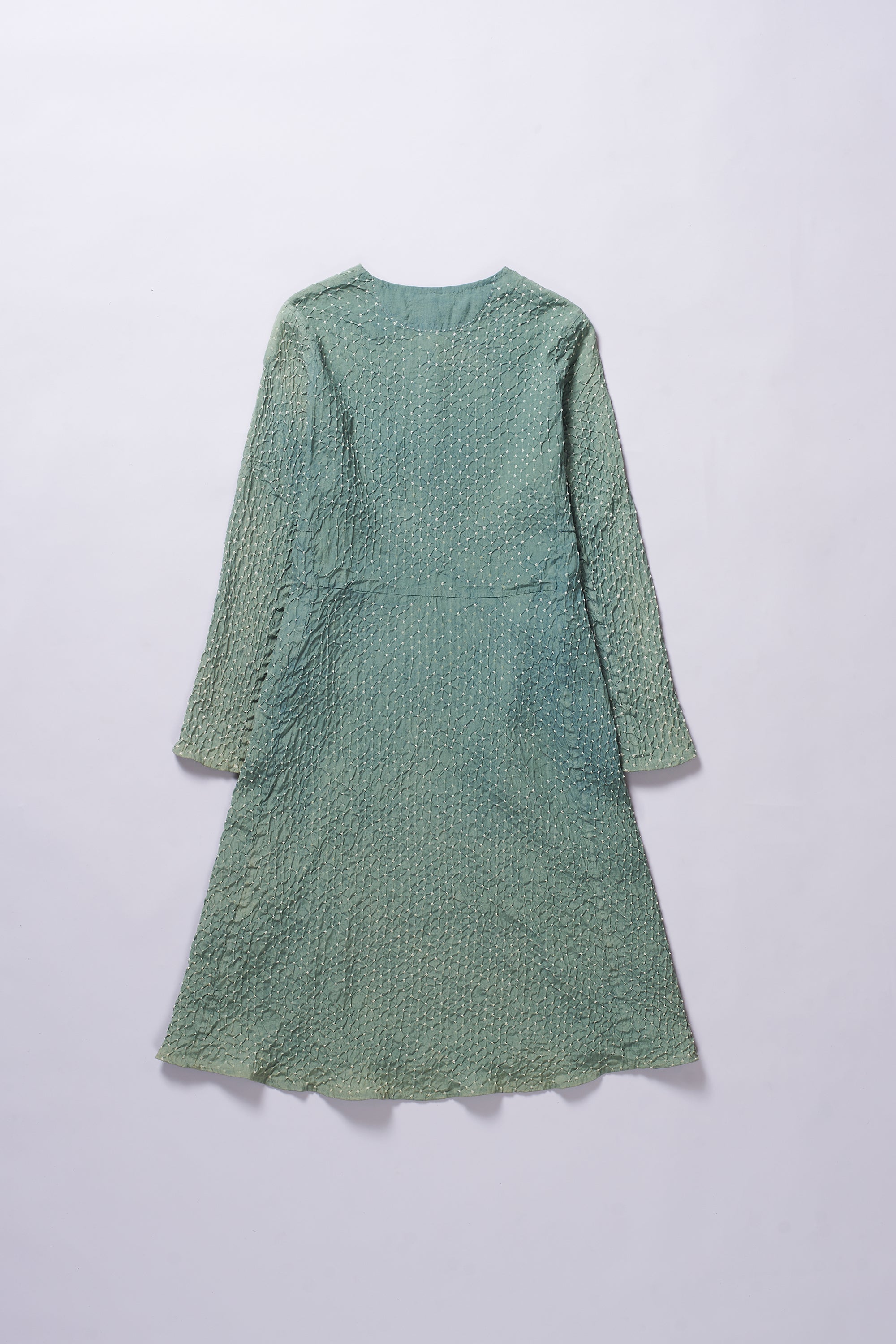OCEAN BLUE COLOUR COTTON WOMEN DRESS WITH BANDHANI