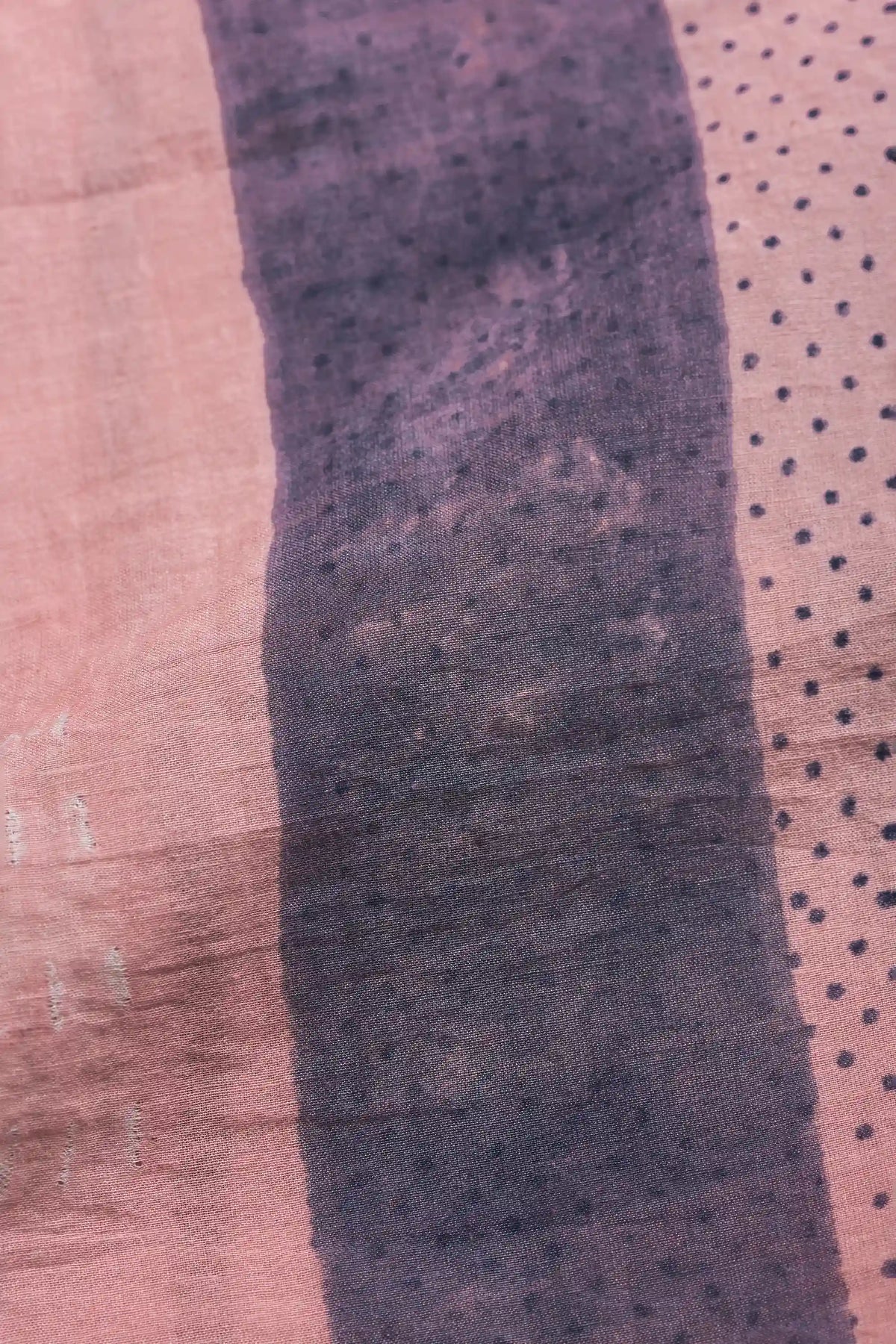 CHALK PINK SHIBORI BLOCK PRINT COTTON SILK BLEND WOMEN'S DRESS