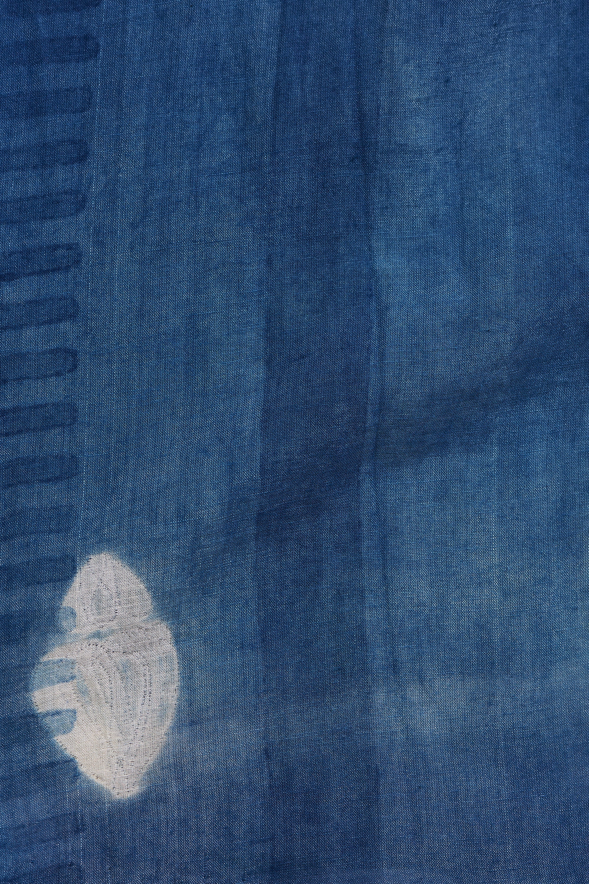 MEDIUM INDIGO BLOCK PRINT KAFTAN COTTON SILK WOMEN'S DRESS