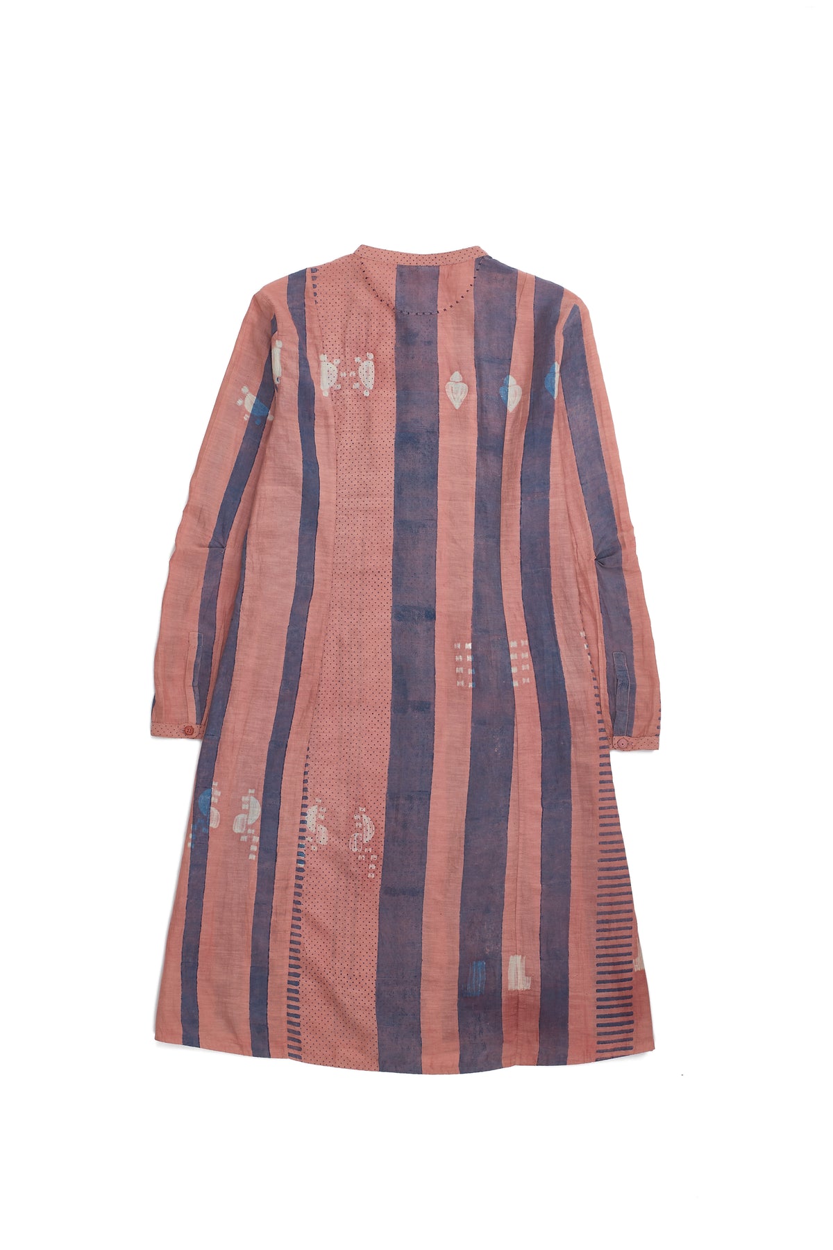 Chalk Pink Shibori Block Print Dress