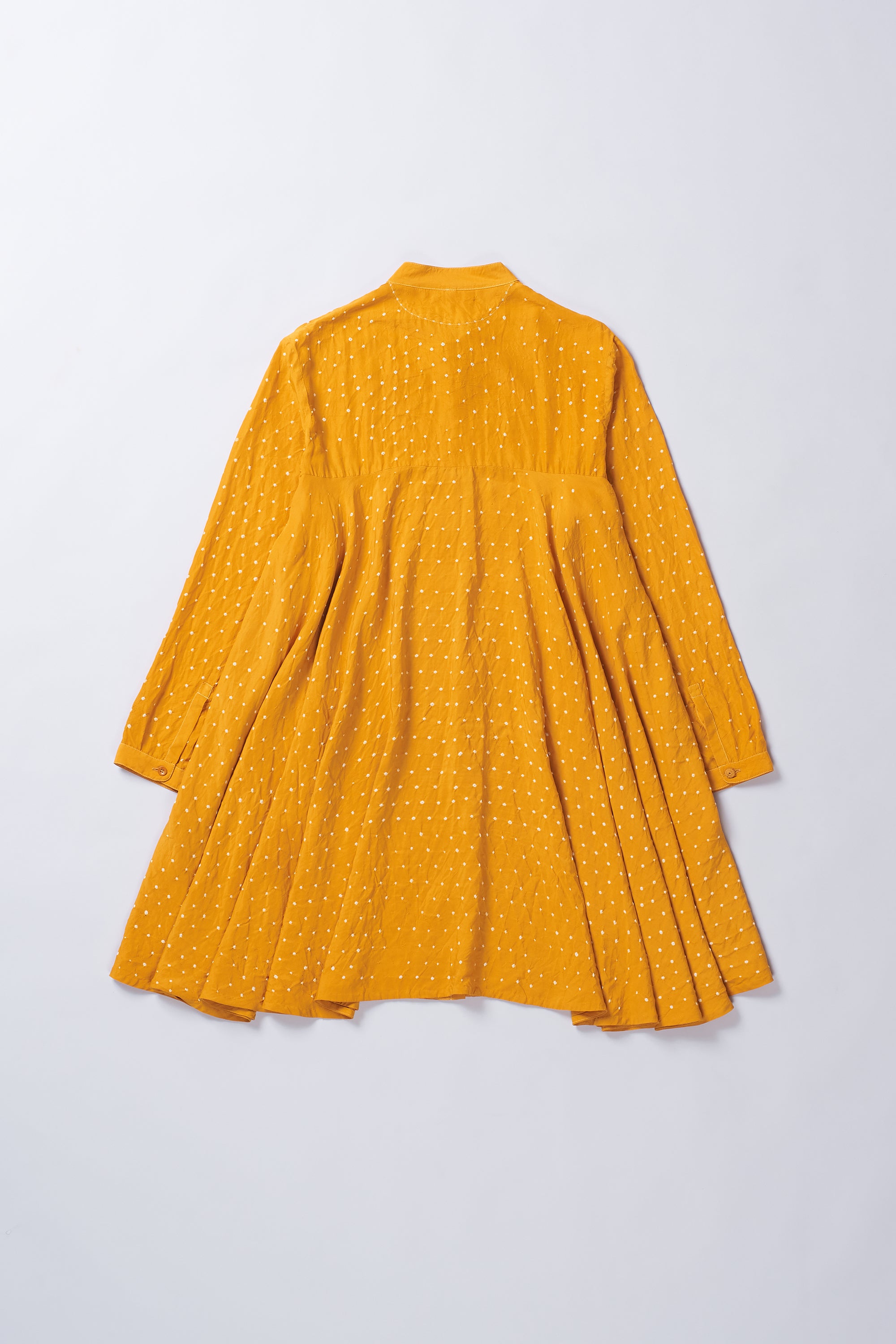 MANGO YELLOW SILK WOMEN DRESS WITH BANDHANI