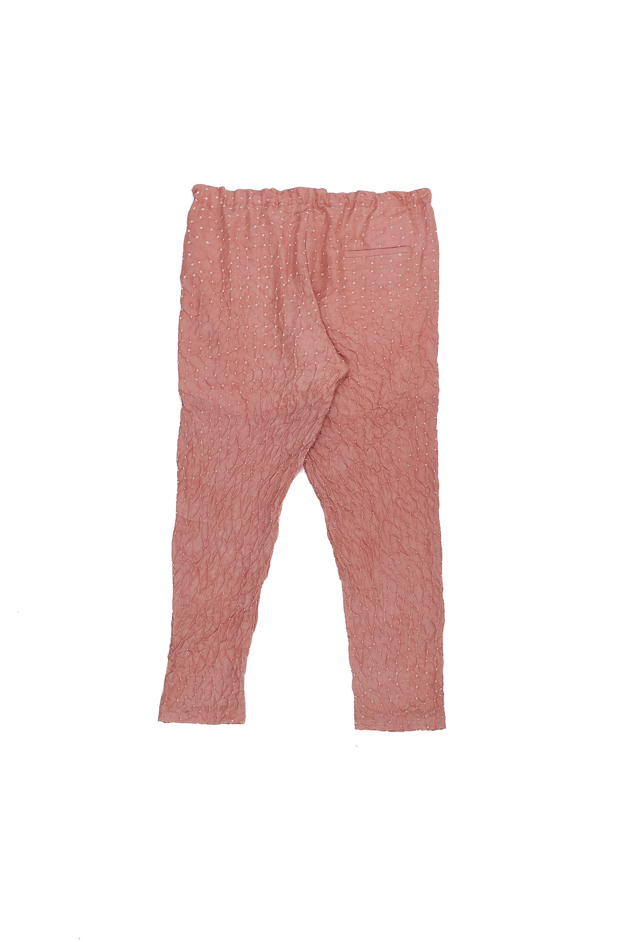 Chalk Pink Bandhani Silk Unisex Pajama'S