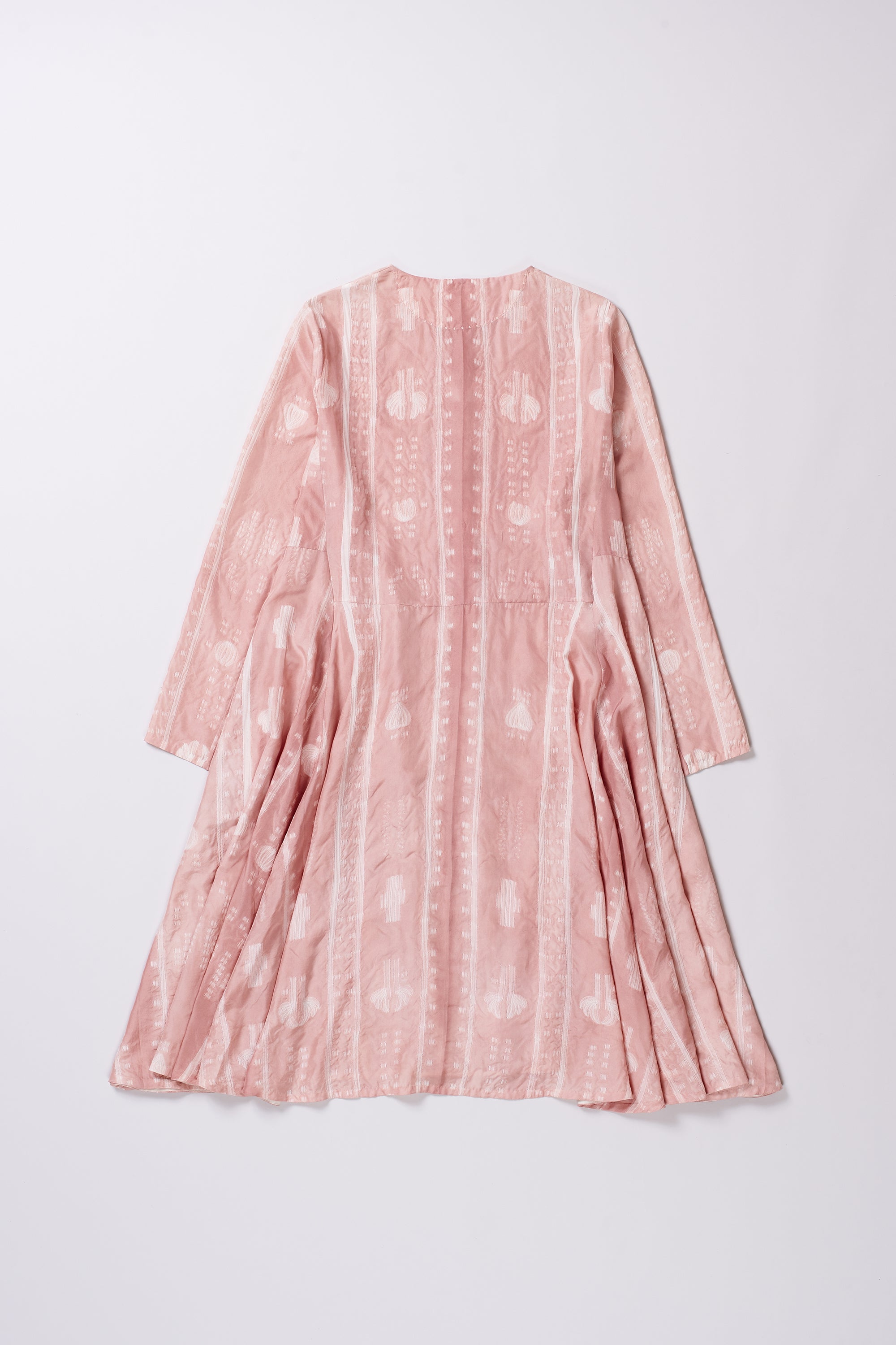 CHALK PINK SHIBORI SOFT SILK DRESS