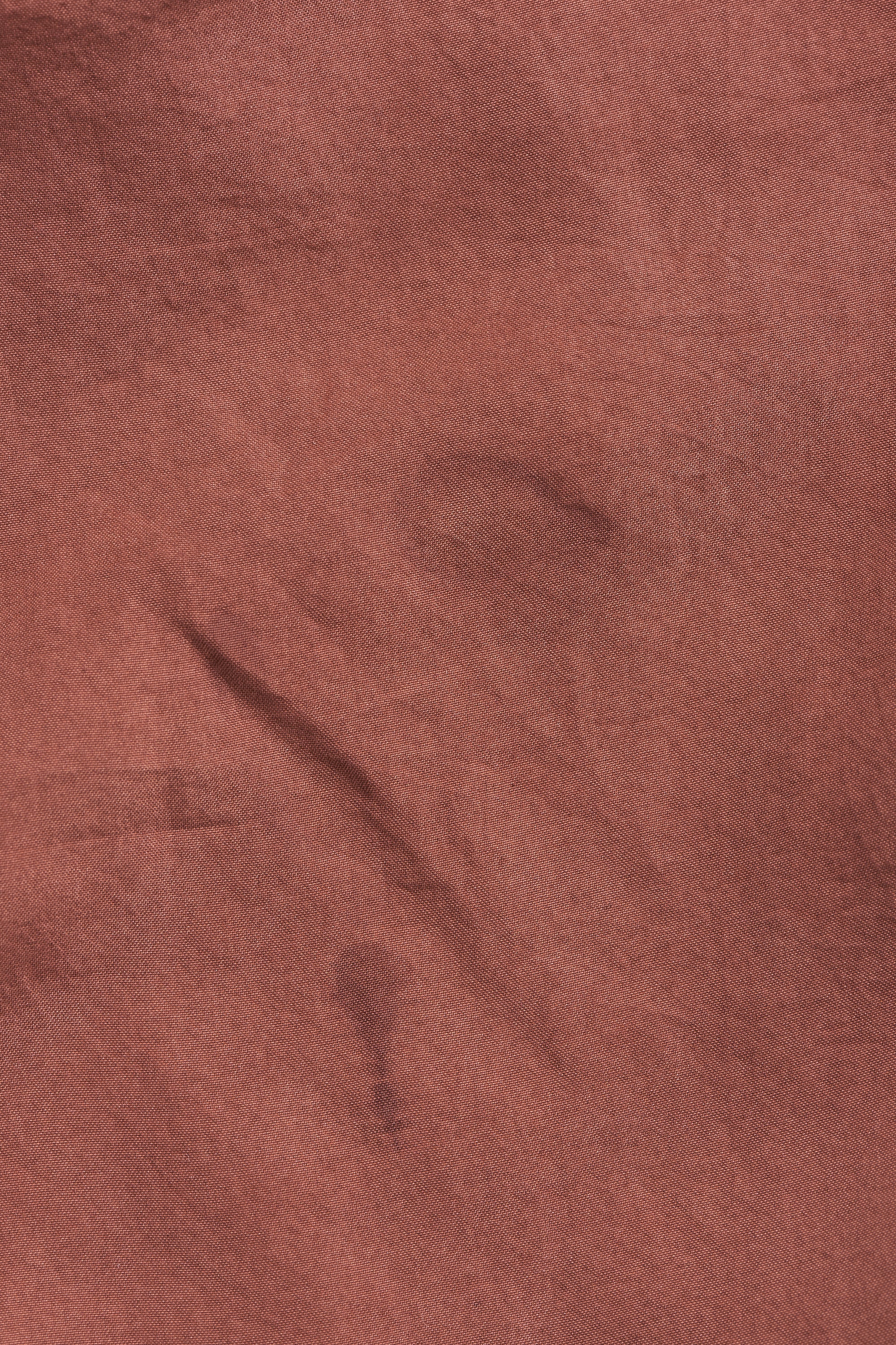 BRICK RED MIRROR WORK SILK ELASTIC PANTS