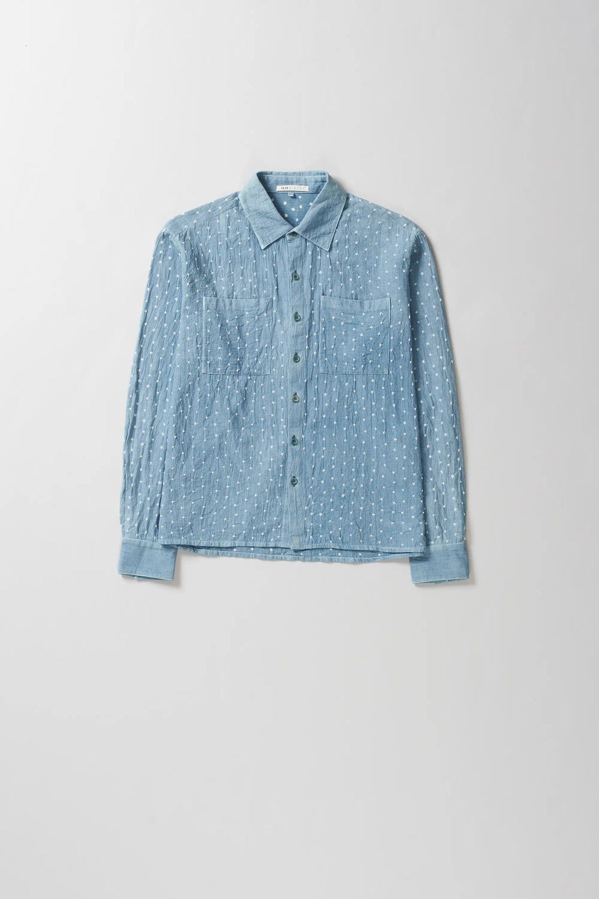 Light Indigo All-Over Bandhani Cotton Shirt