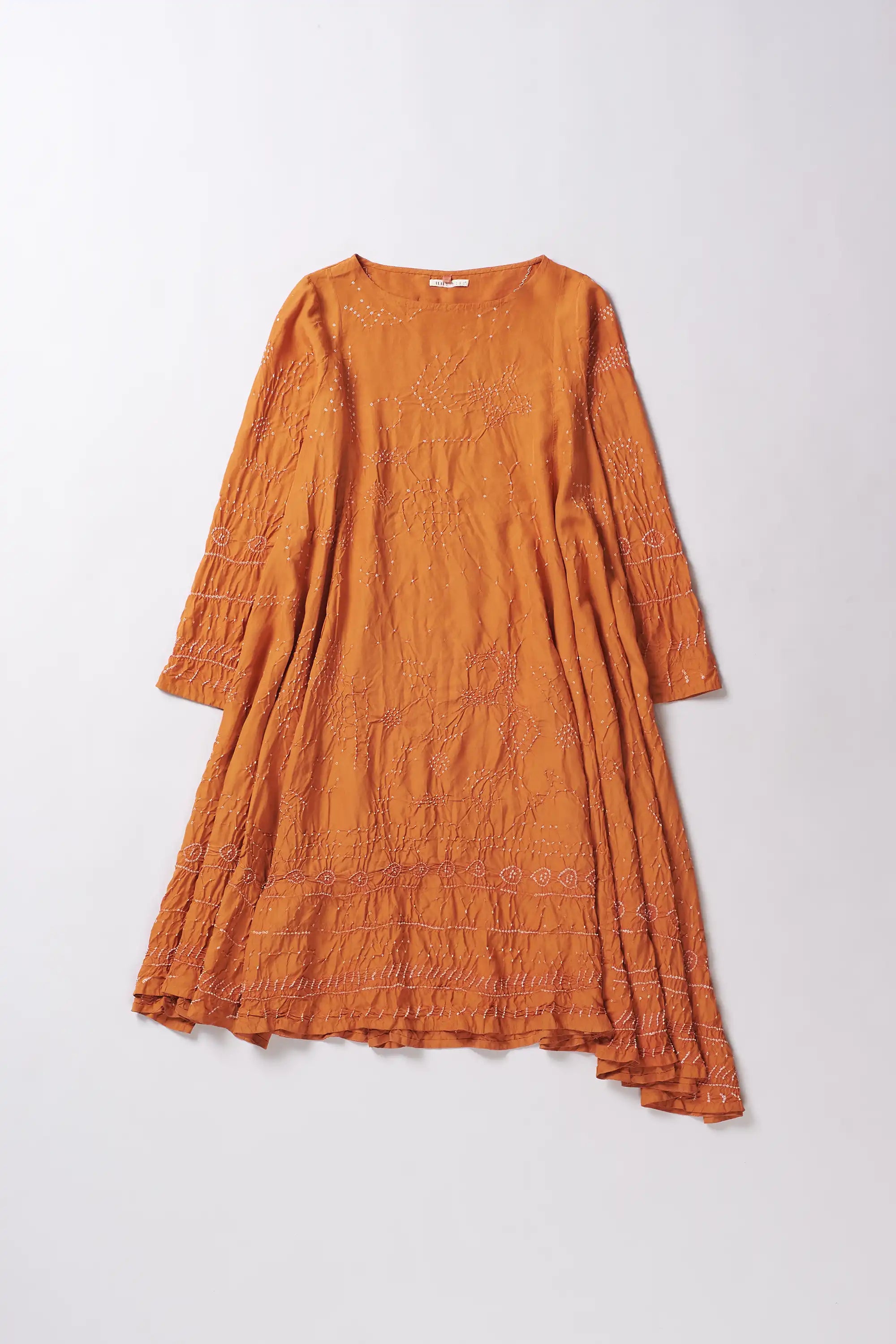 Bandhani Dress Sunset Orange