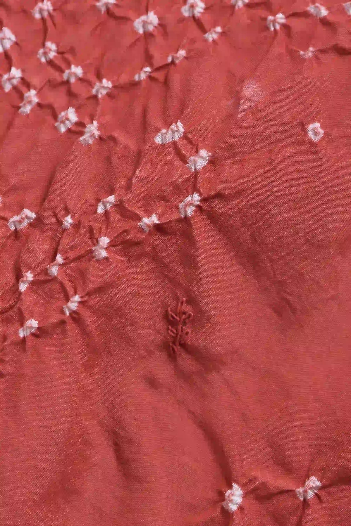 Pink Wood Silk Bandhani Women Dress