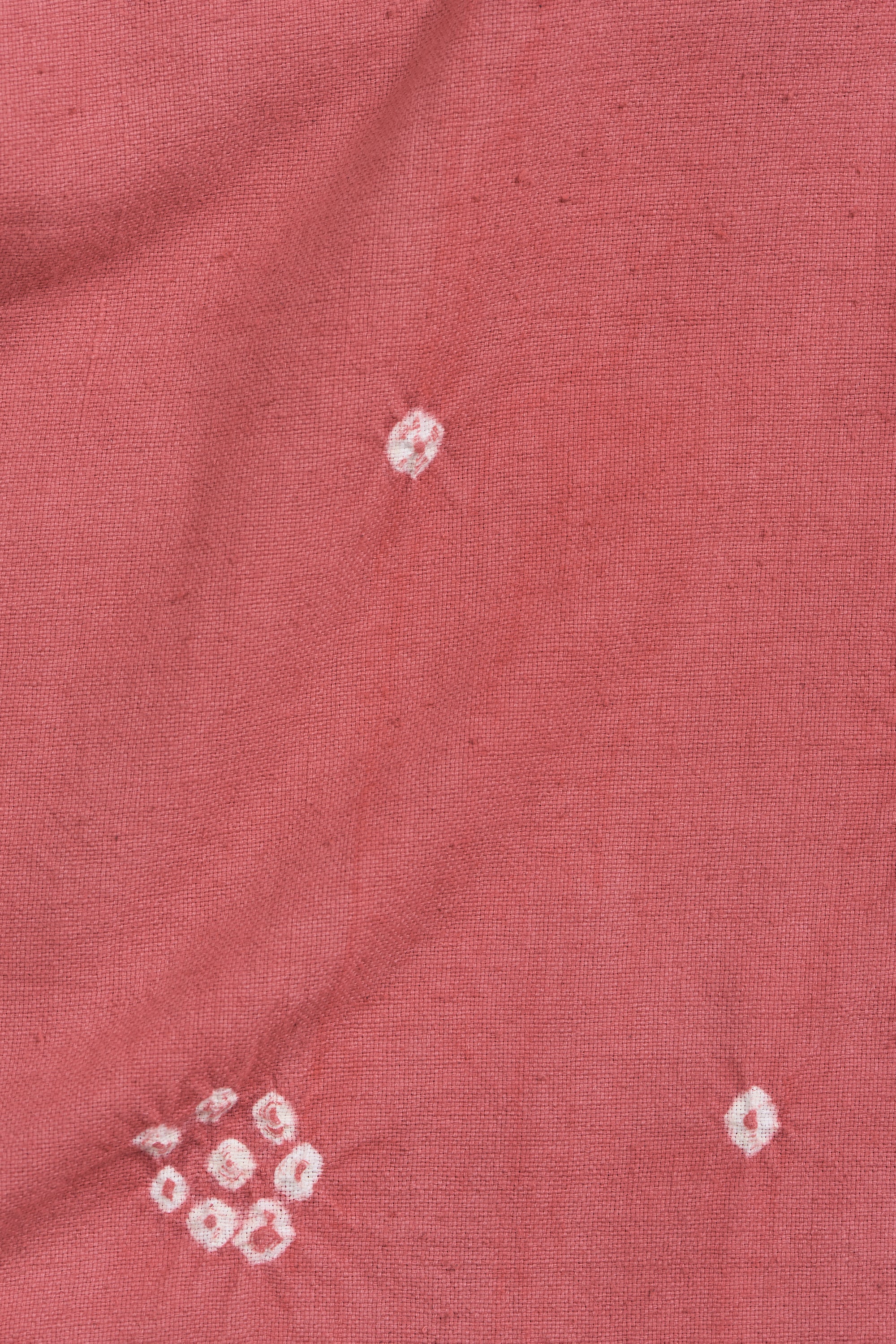 PINK WOOD BANDHANI COTTON DRESS