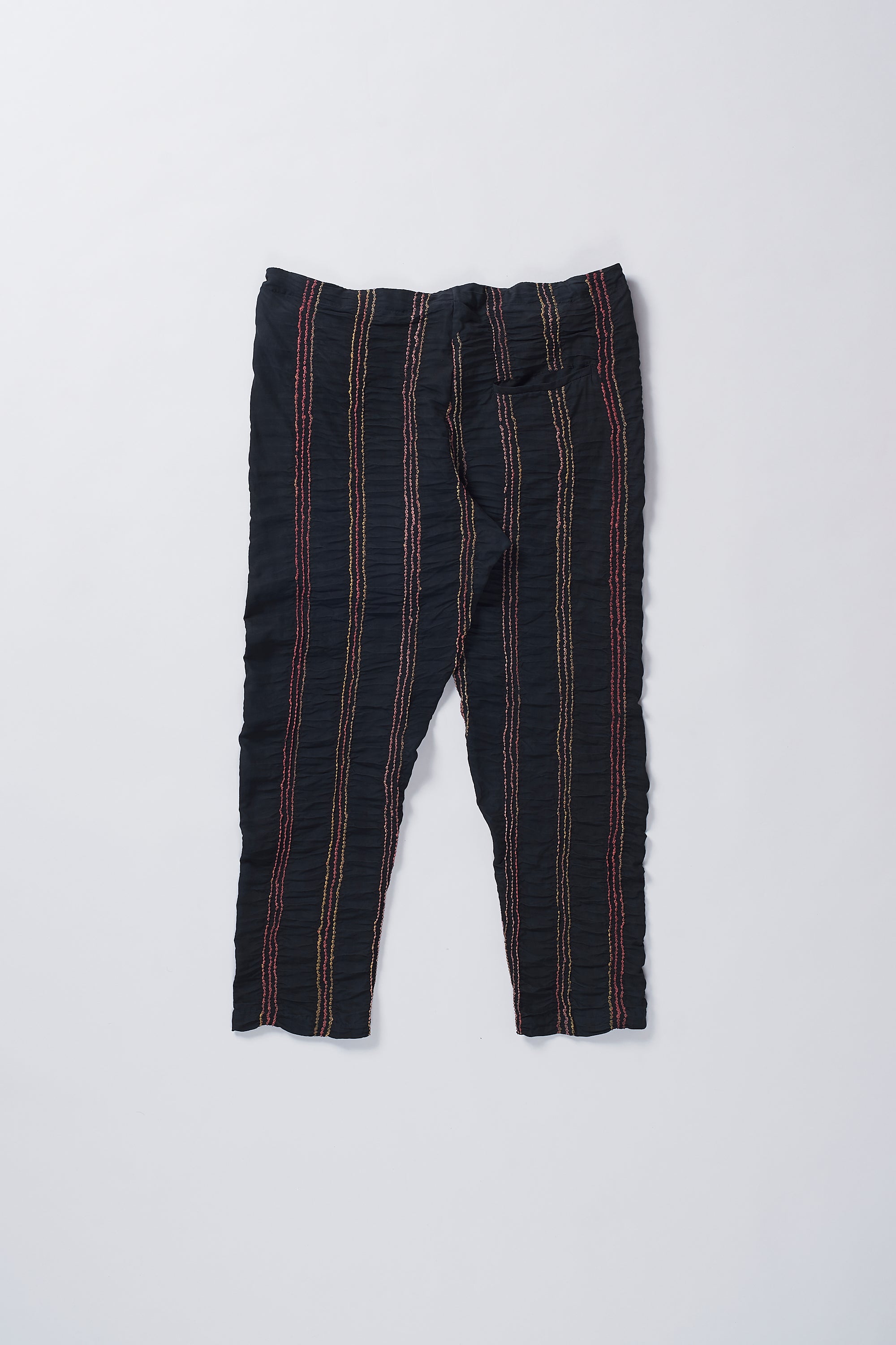Black Silk Bandhani And Screenprint Pant