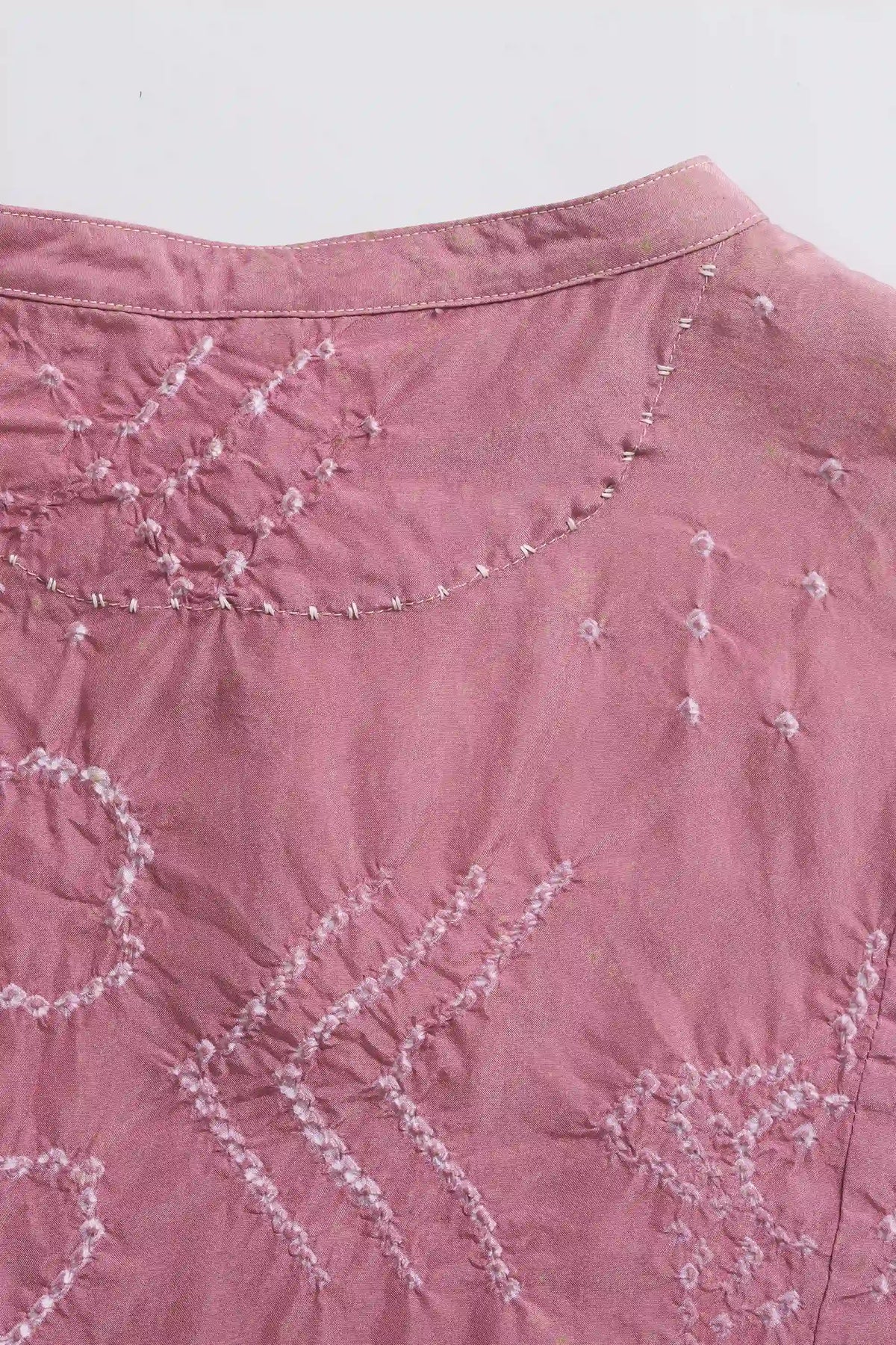 FUSCHIA PINK SILK BANDHANI WOMEN DRESS