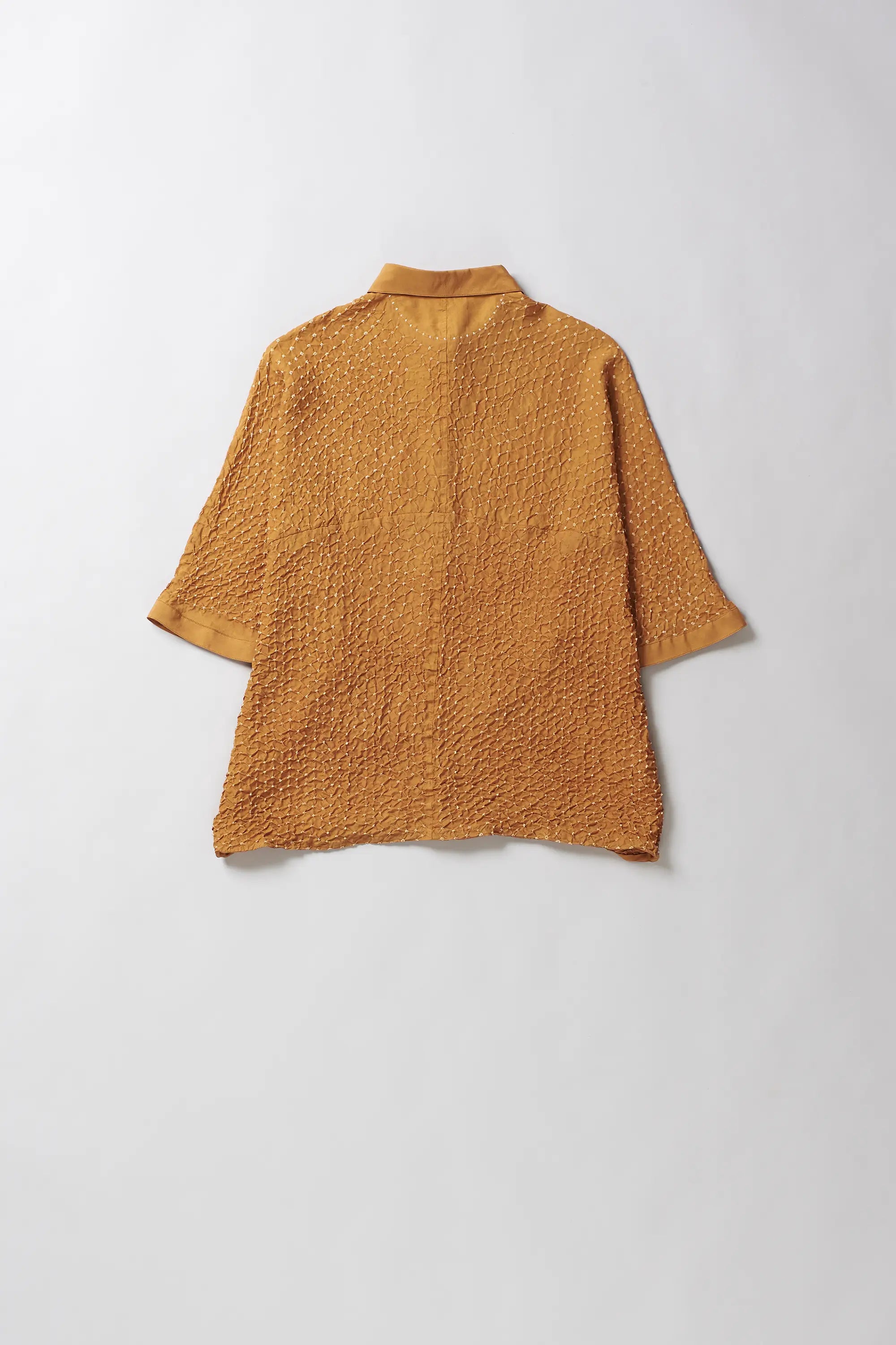 Silk Women'Shirt in Mustard Yellow