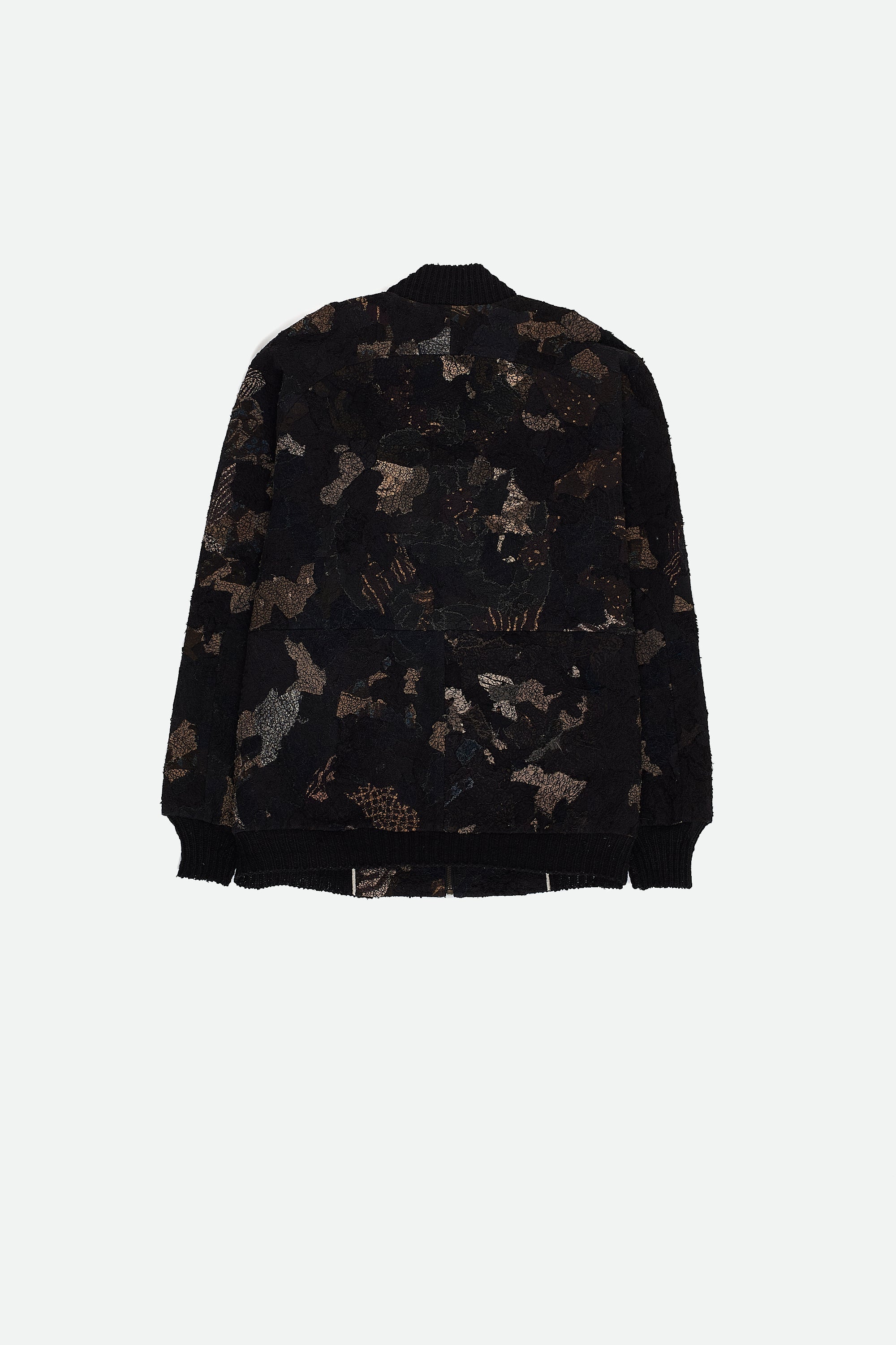 Charcoal Patchwork Bomber Jacket