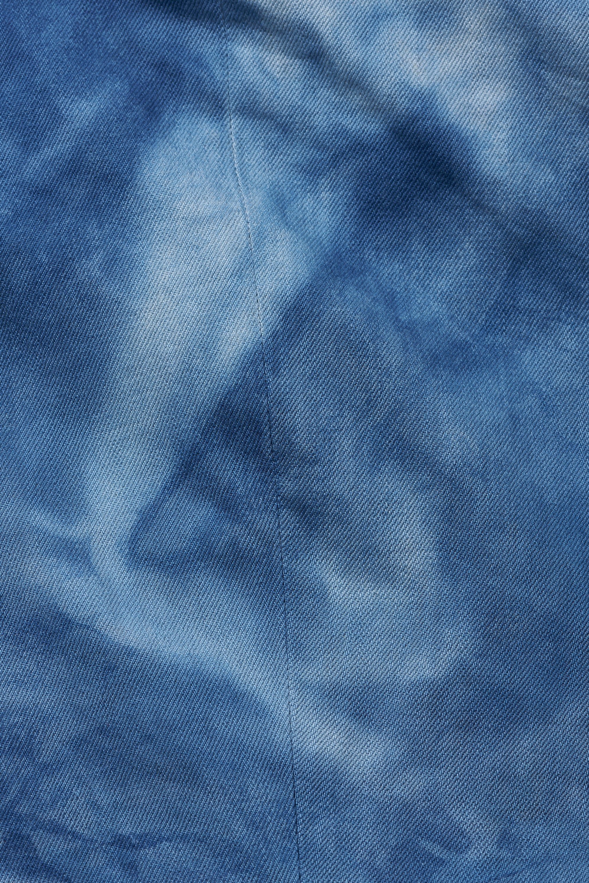 MEDIUM INDIGO WASHED HANDWOVEN DENIM JACKET DEOXIDISED