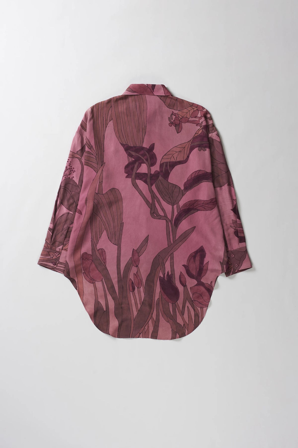 Silk Unisex Shirt in Sappan Fuschia