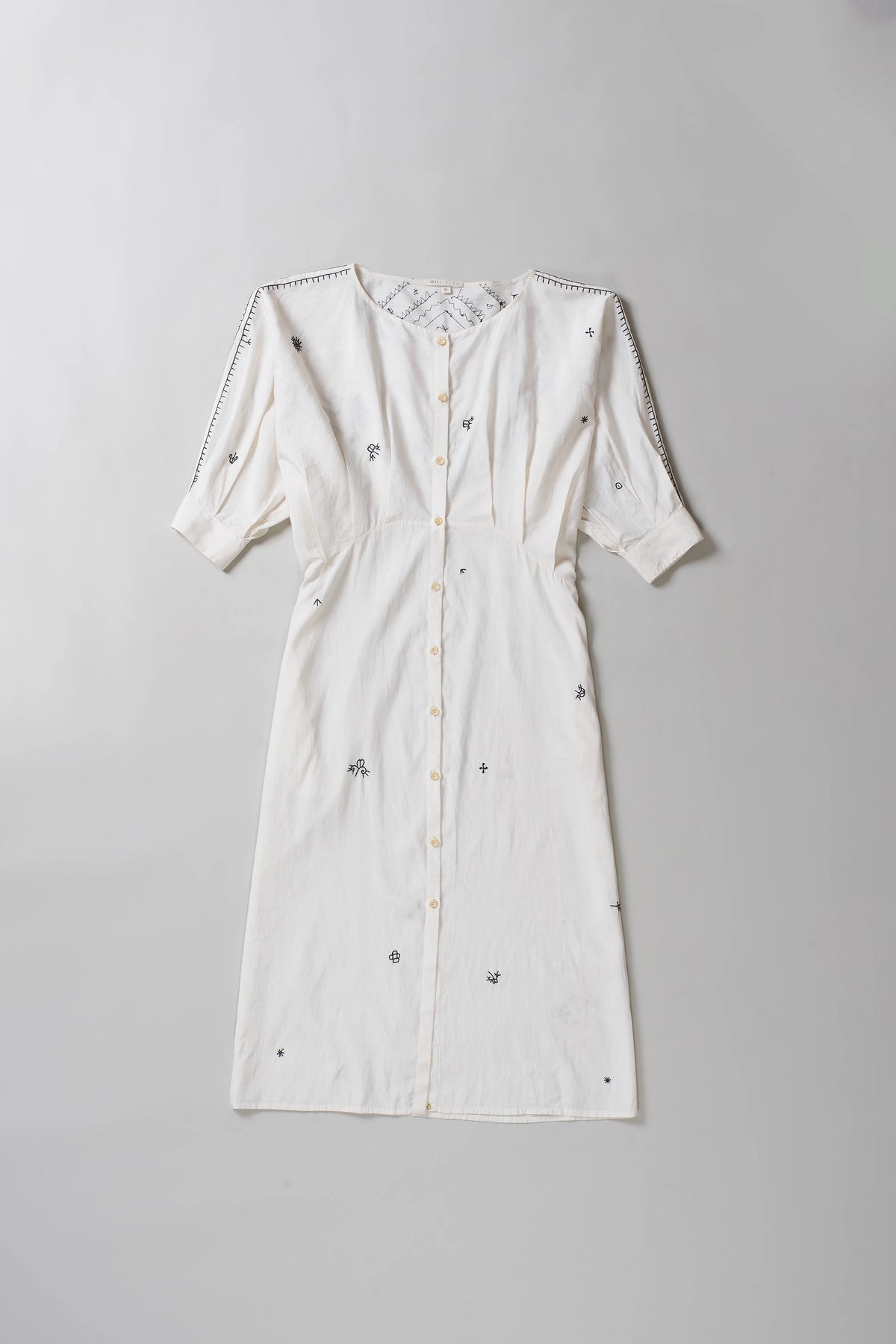 Hand Embroidered Cotton Silk Blend Dress