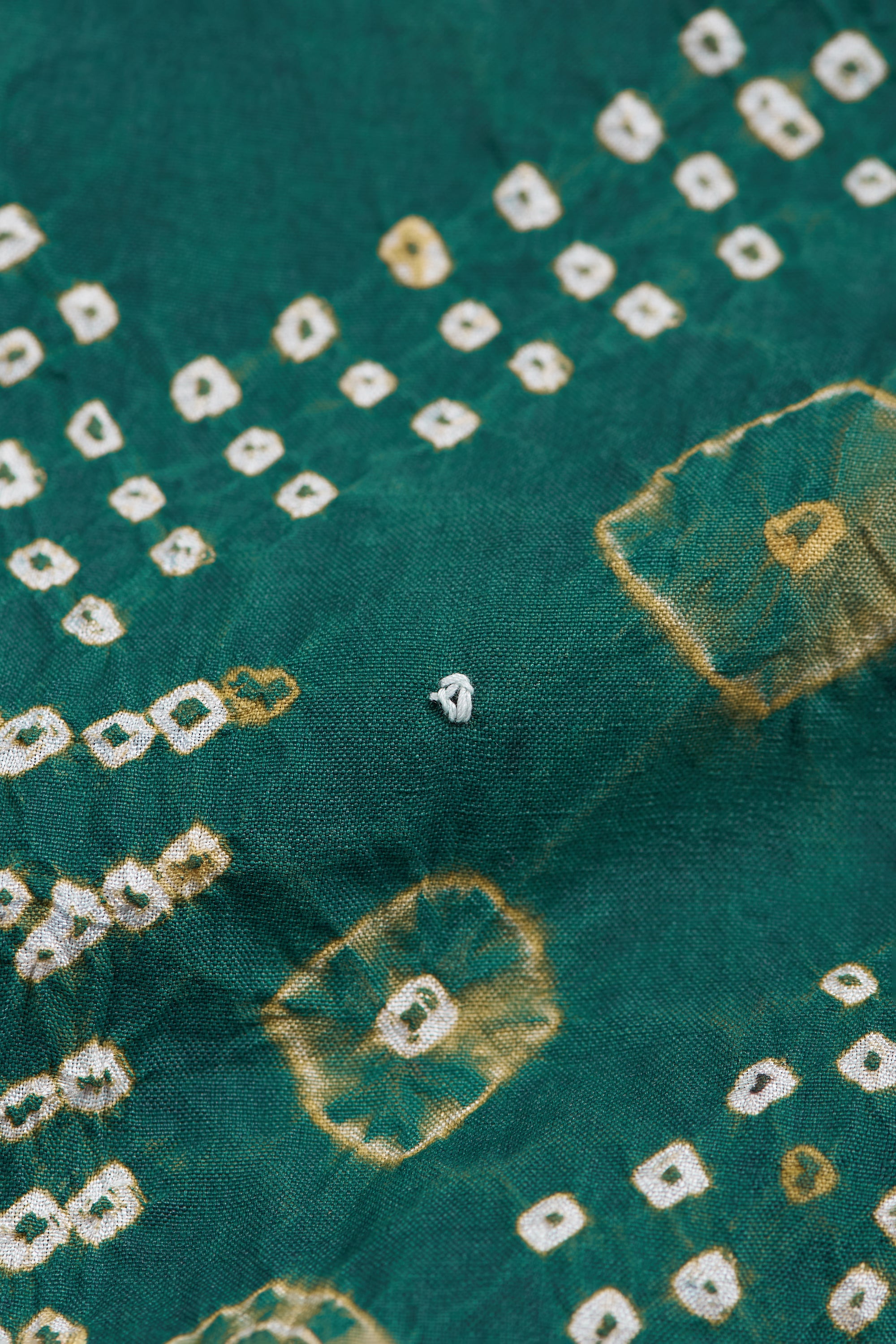 BOTTLE GREEN HAND EMBROIDERED SILK DRESS