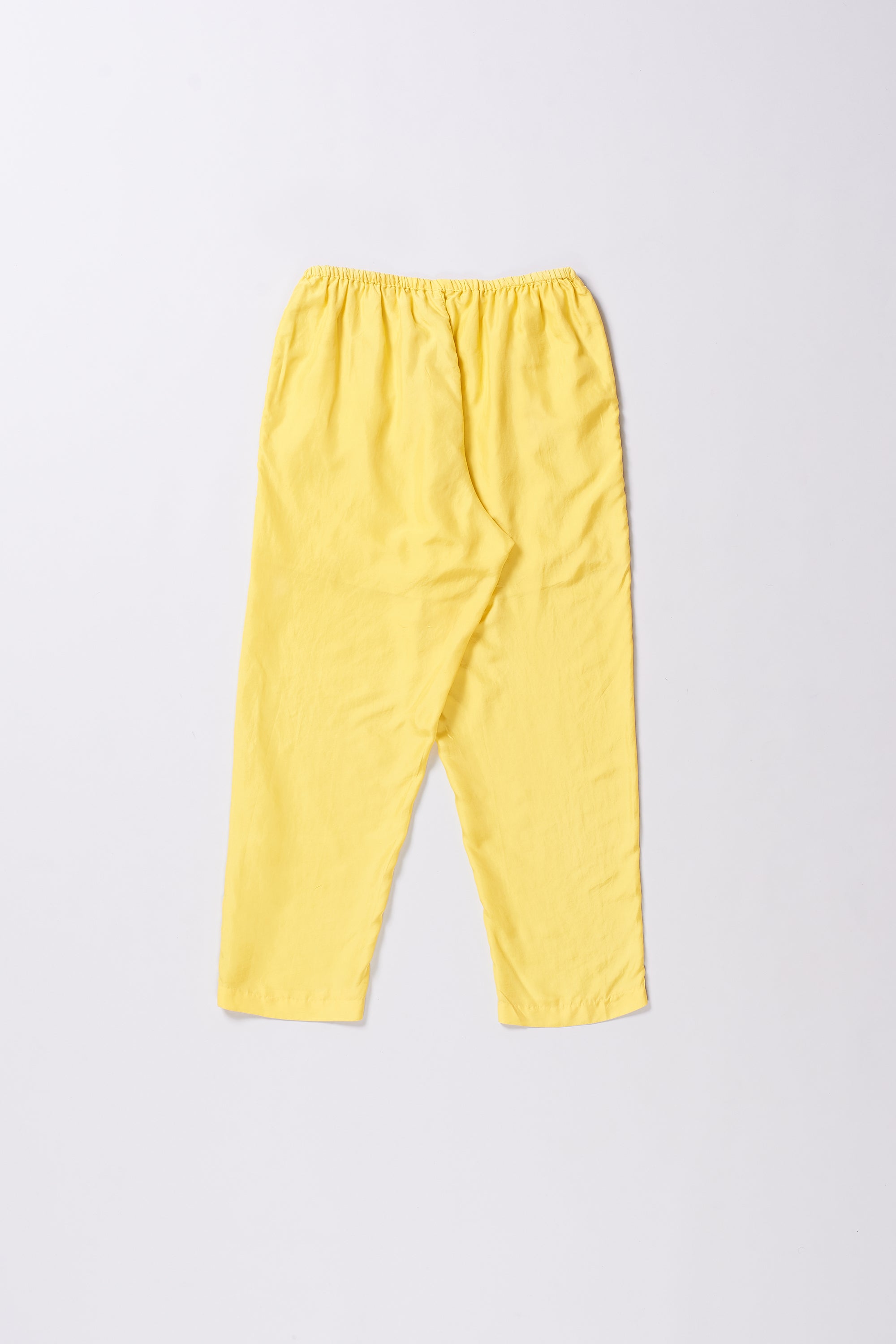 SILK ELASTIC PANTS IN LEMON YELLOW