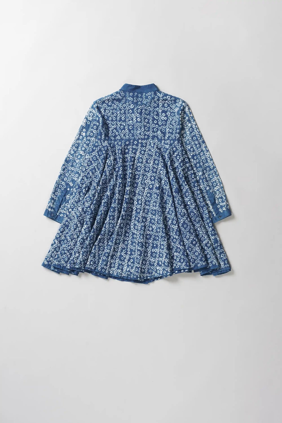 Medium indigo Cotton Silk Blend Women Shirt Dress