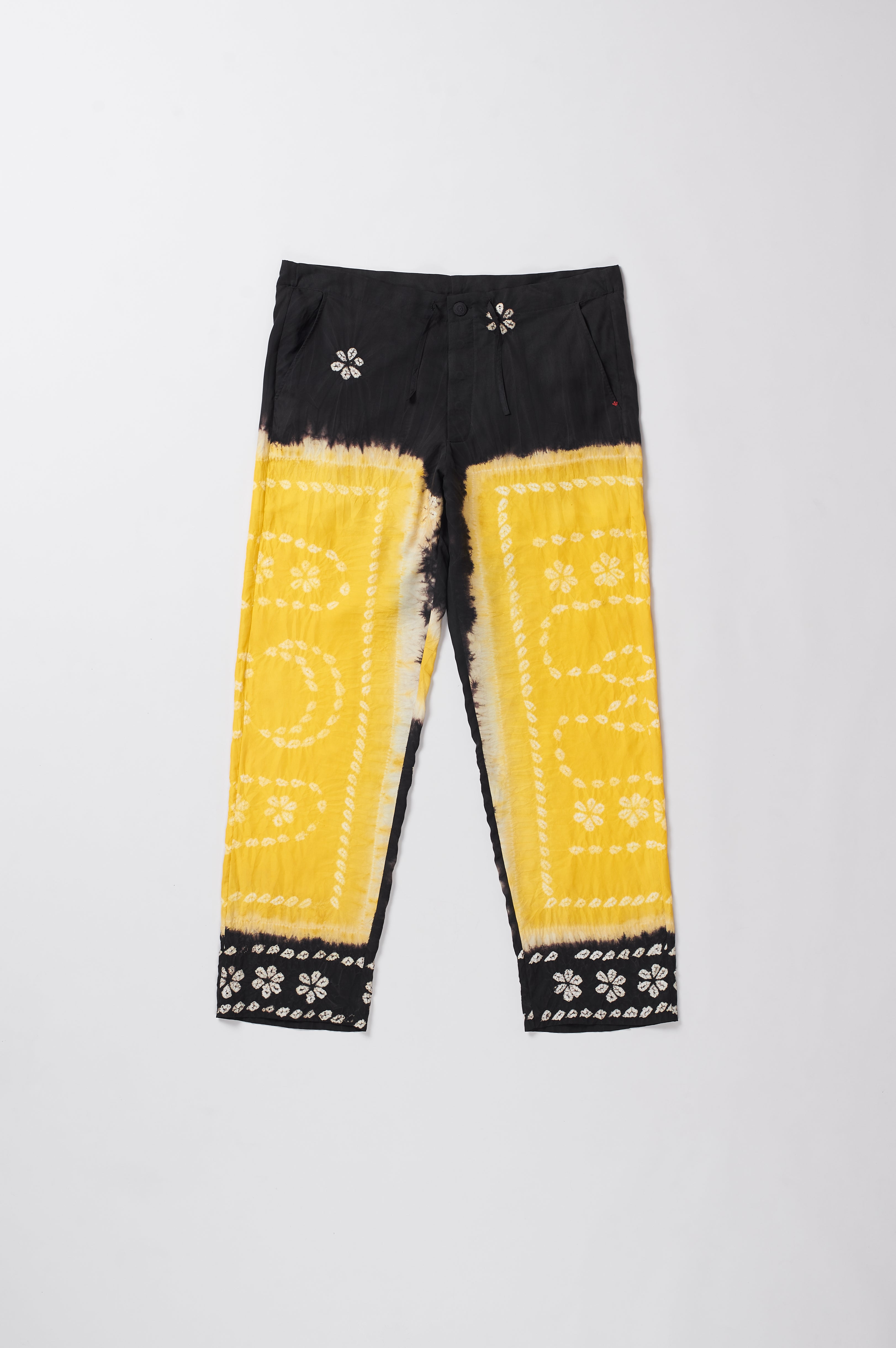 MULTI COLOURED SILK PANT WITH BANDHANI
