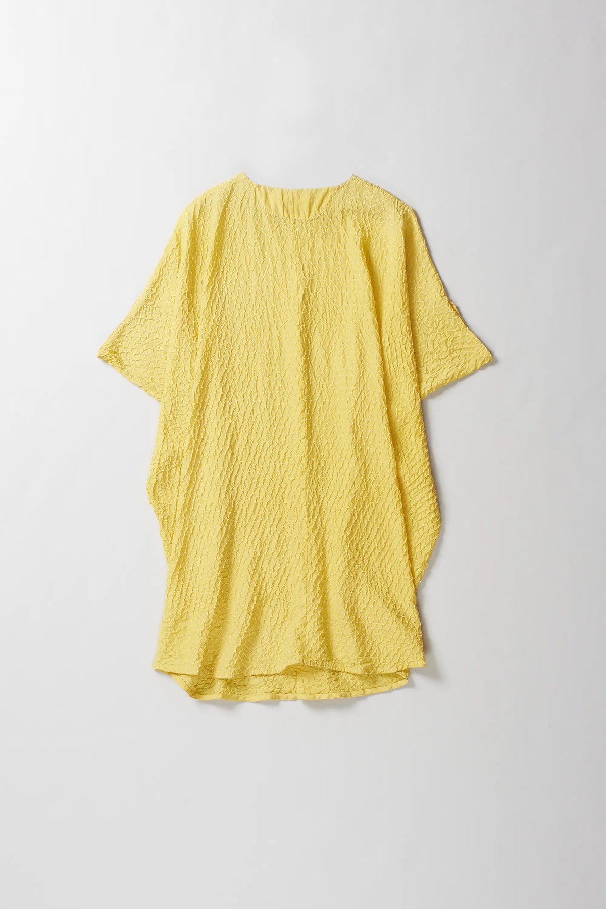 Silk Bandhani Dress in Bright yellow