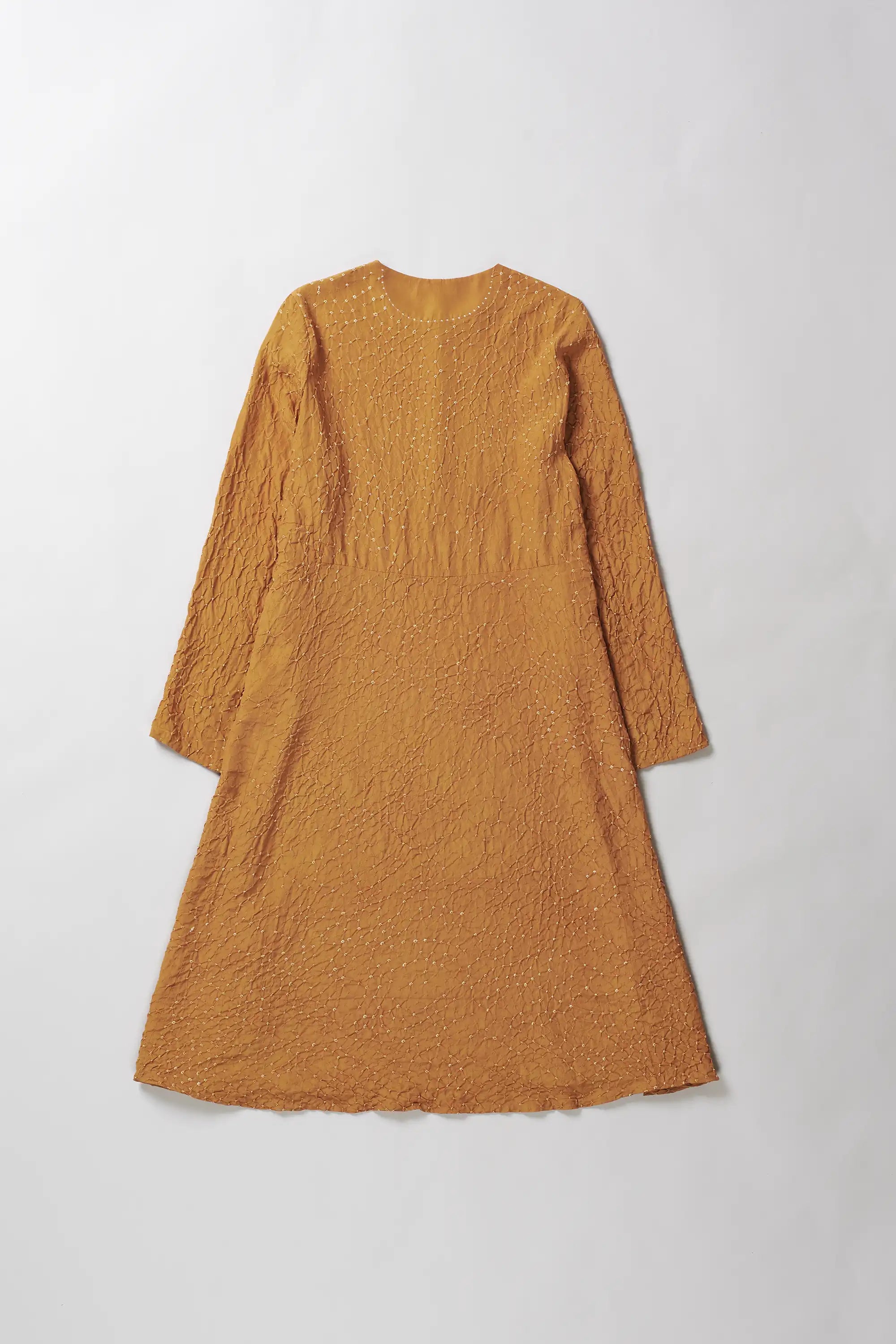 Mustard Yellow Bandhani Dress