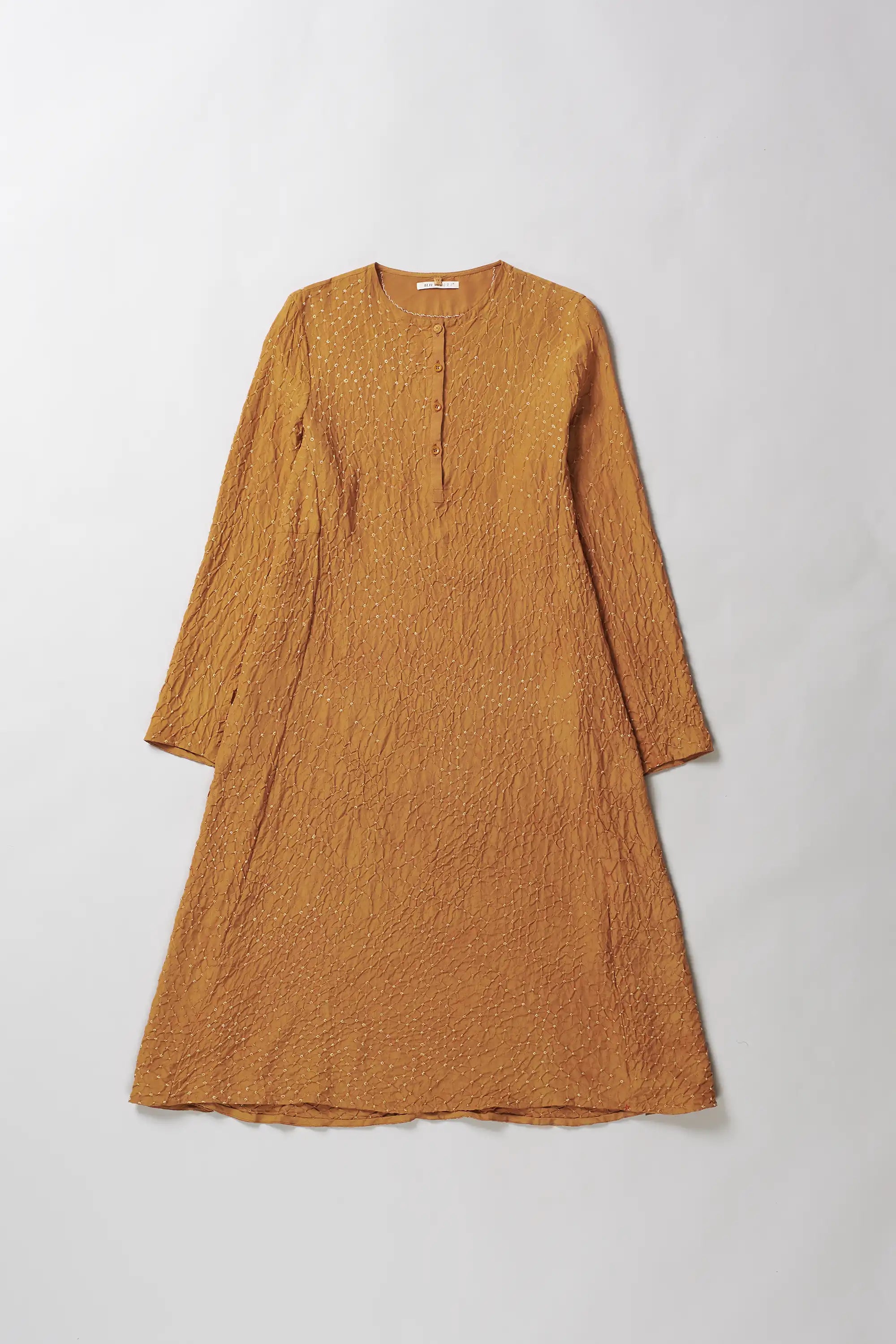 Mustard Yellow Bandhani Dress