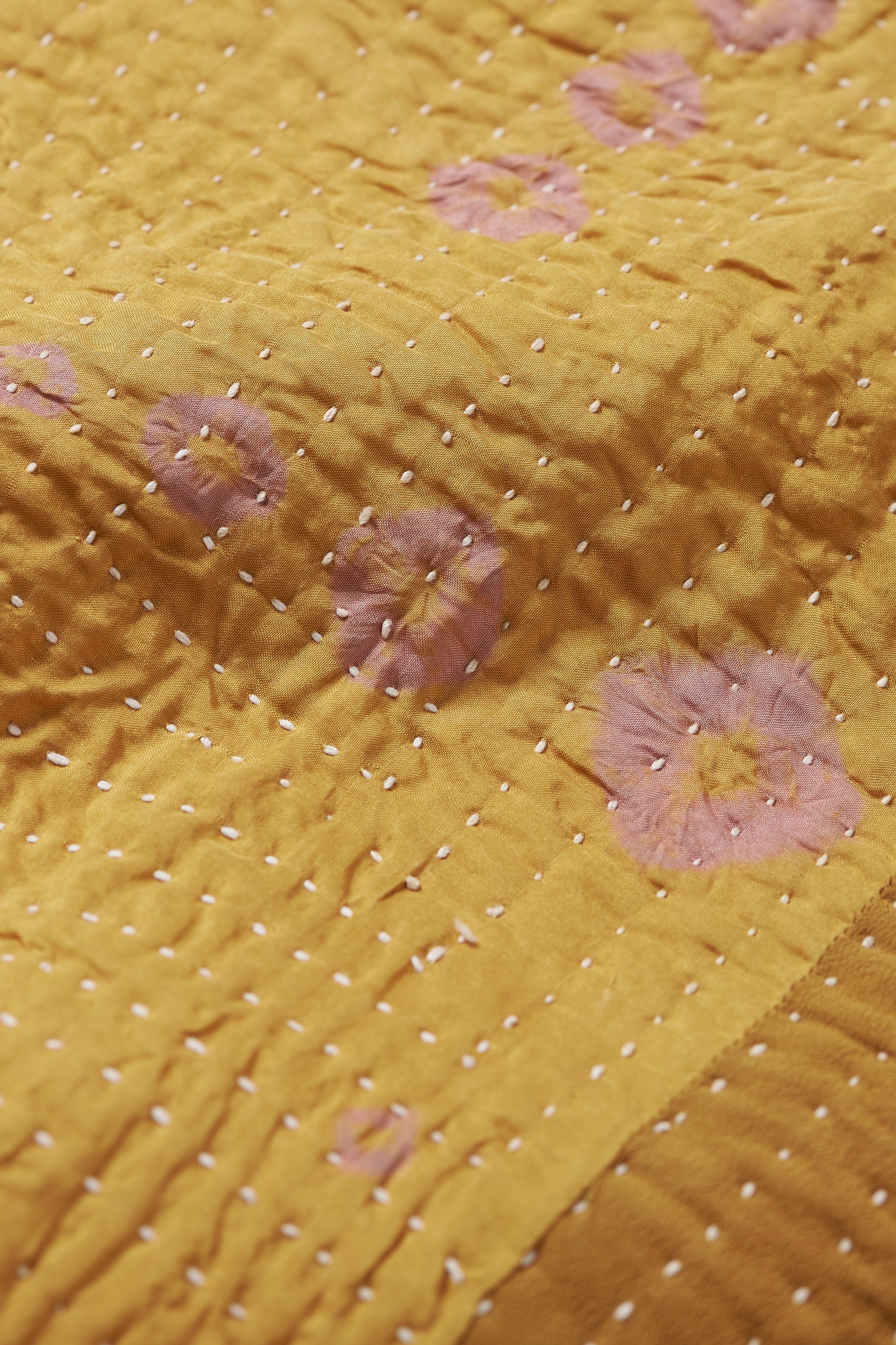 Fabric close-up with kantha work