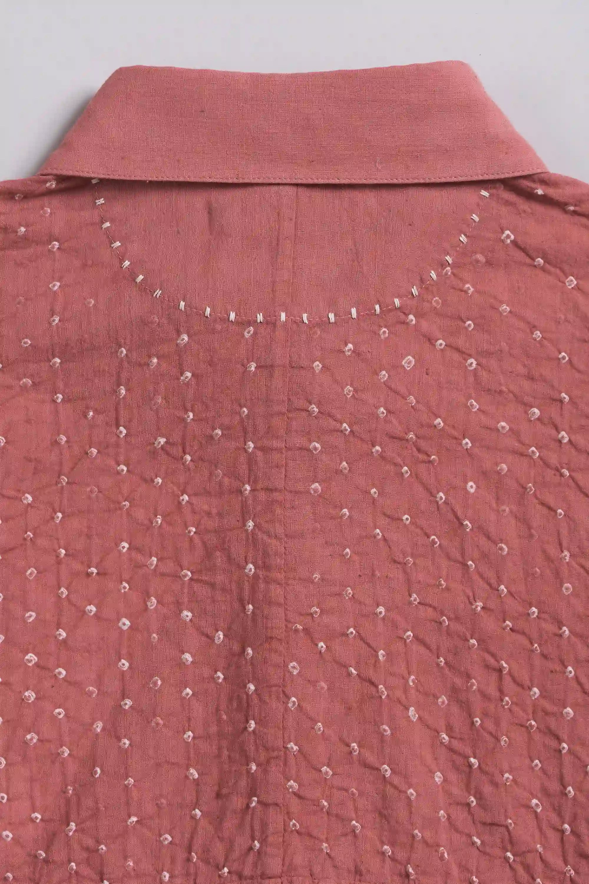 Pink Wood Bandhani Shirt