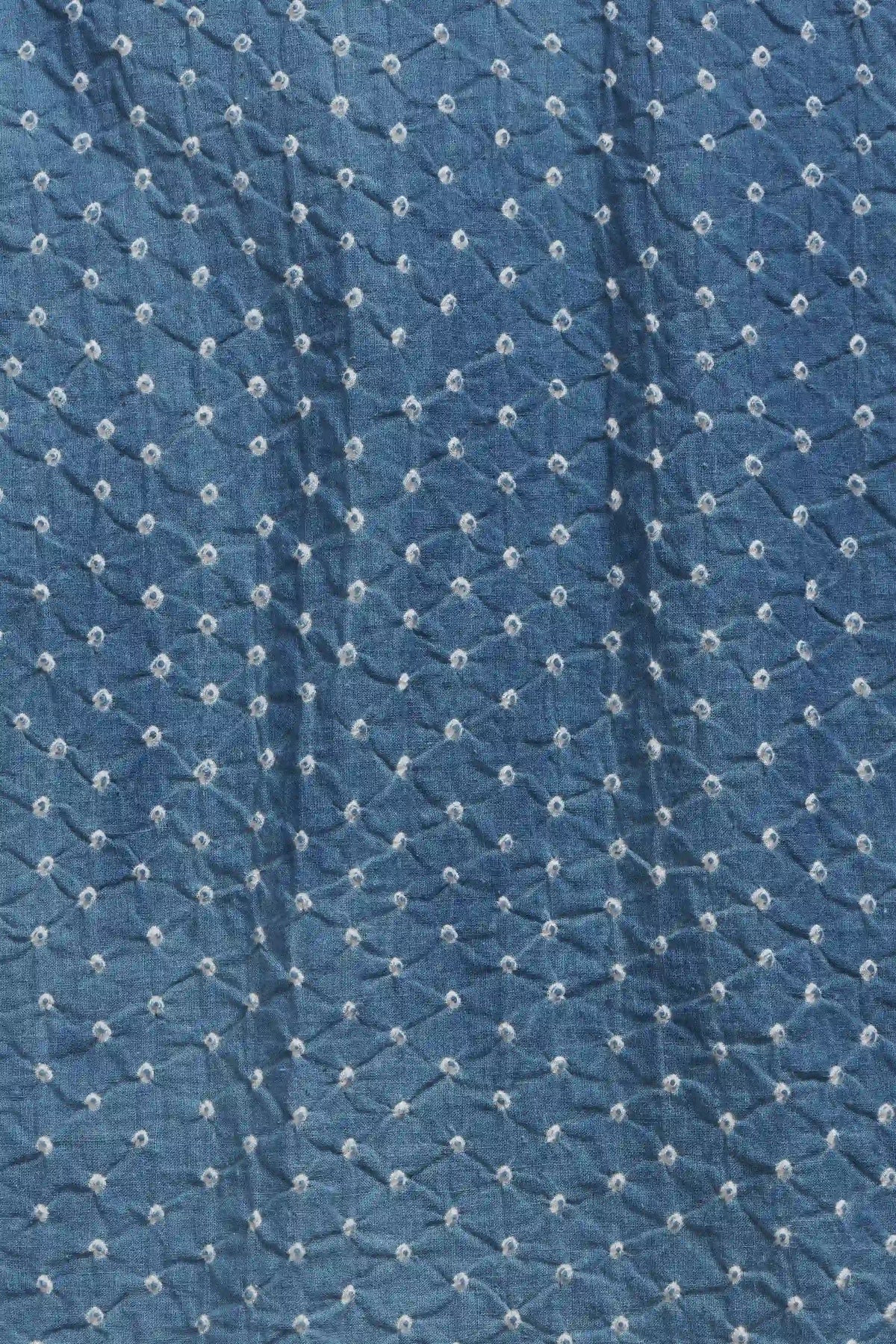 Mul Cotton Bandhani Shirt in Medium Indigo