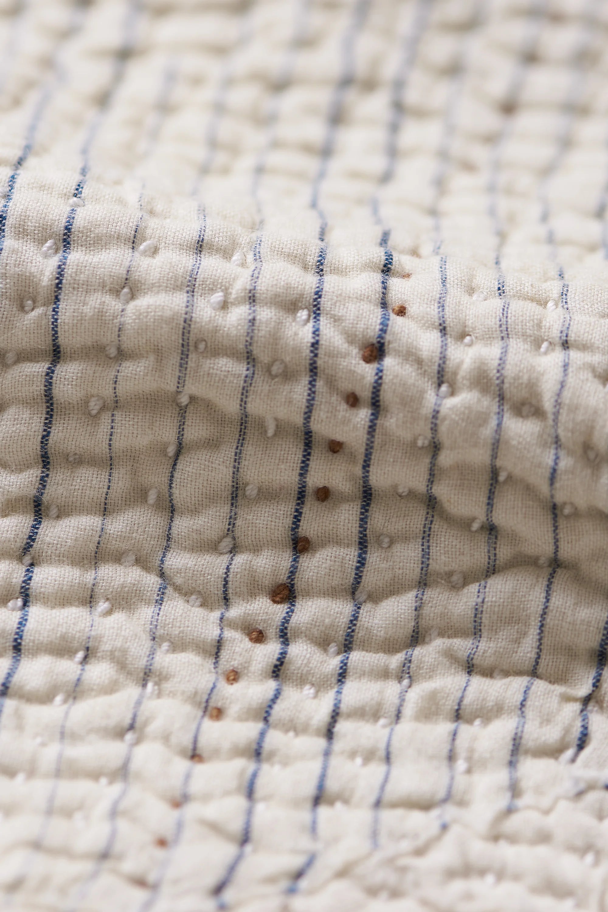 Close-up of a fabric with kantha work
