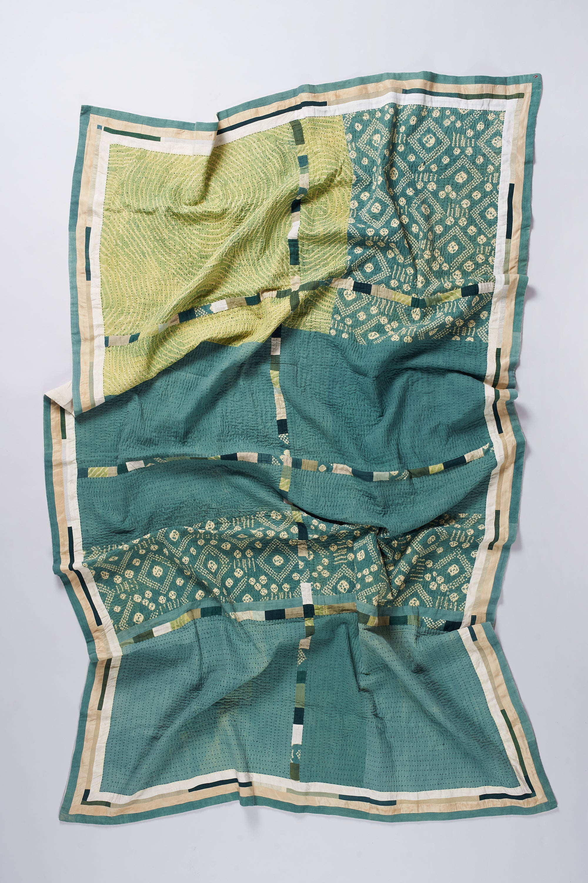 Patchwork Quilt in Olive Green