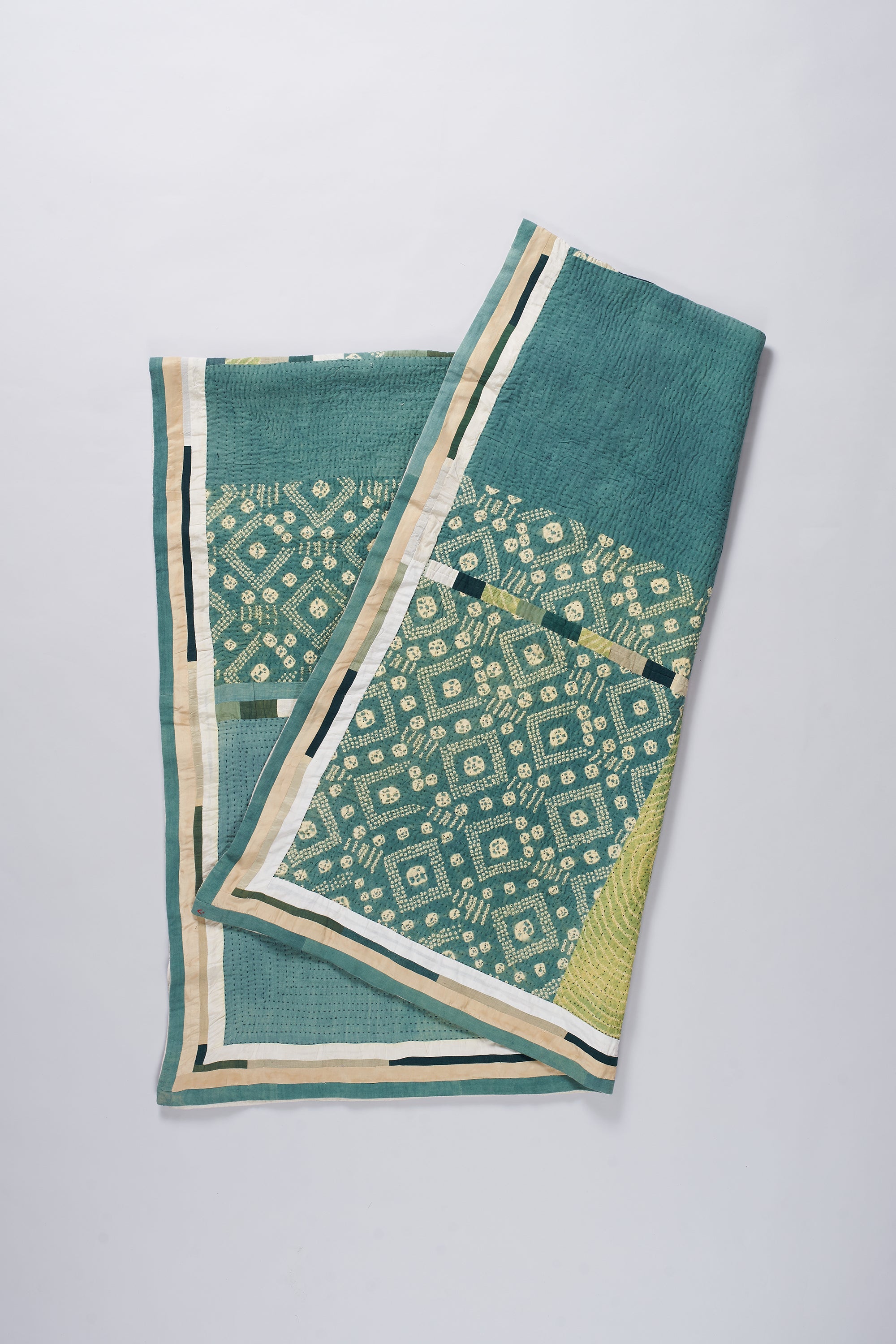 Patchwork Quilt in Olive Green