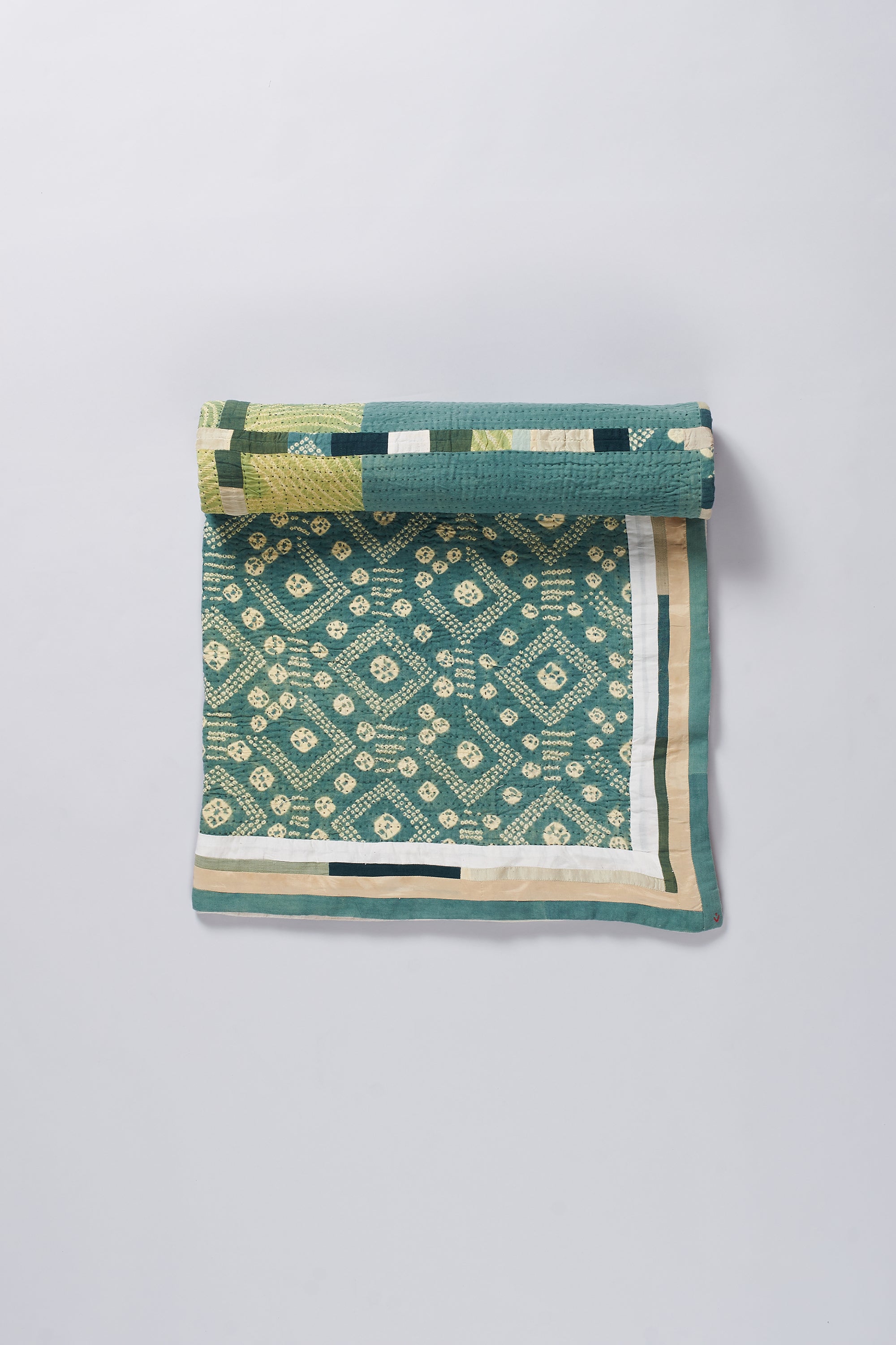 Patchwork Quilt in Olive Green