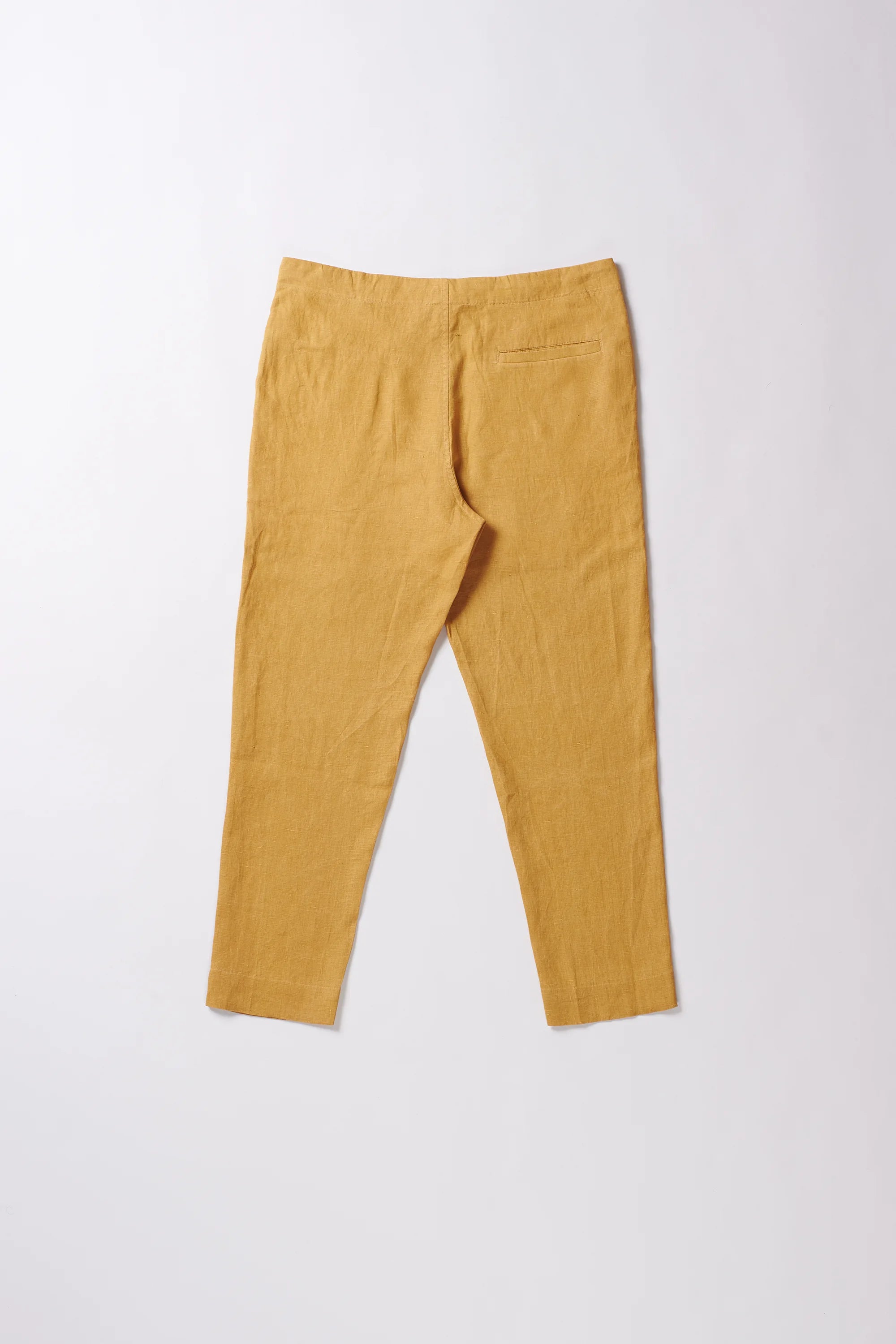 Mustard Linen String Pants
