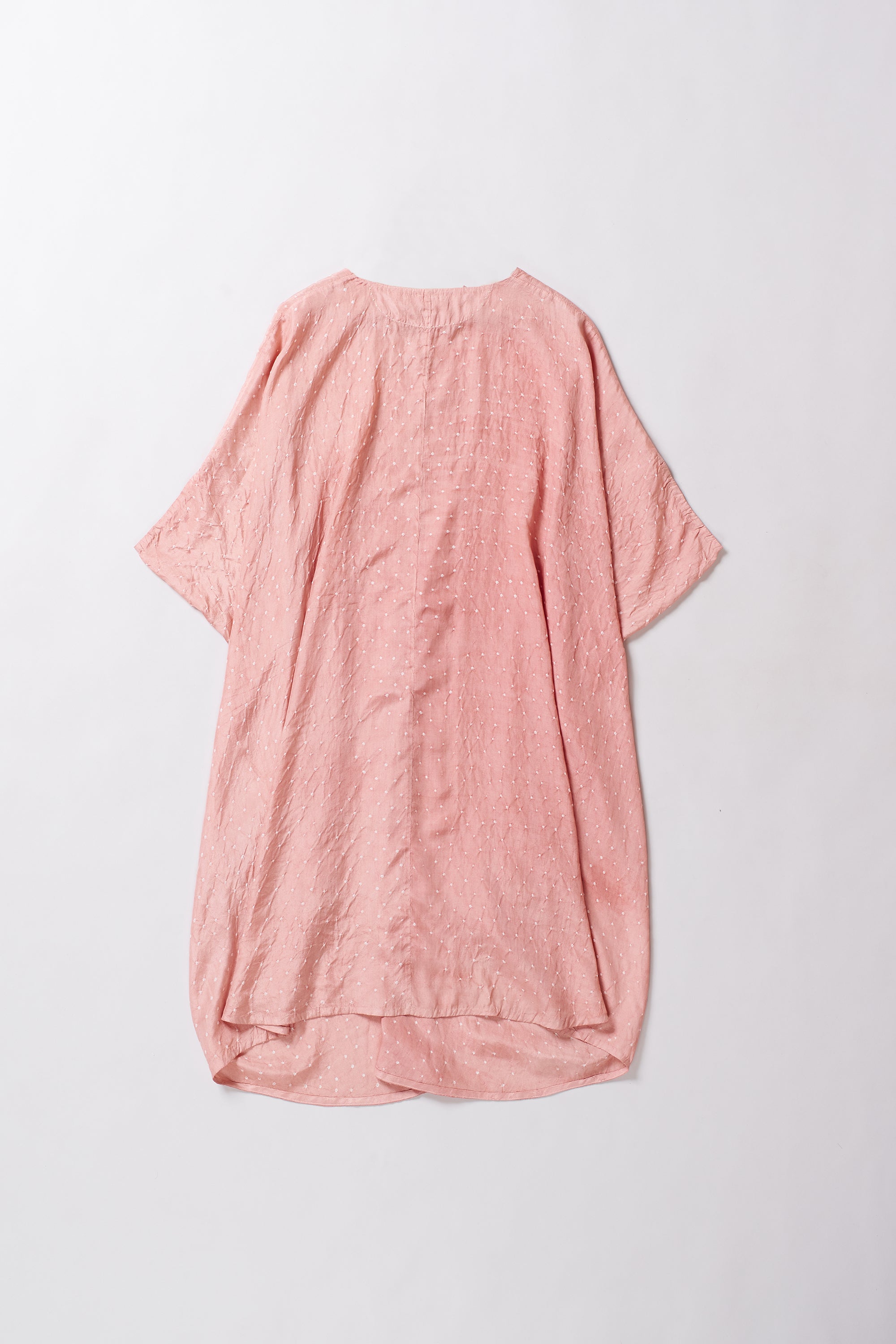 CHALK PINK SILK BANDHANI WOMEN DRESS